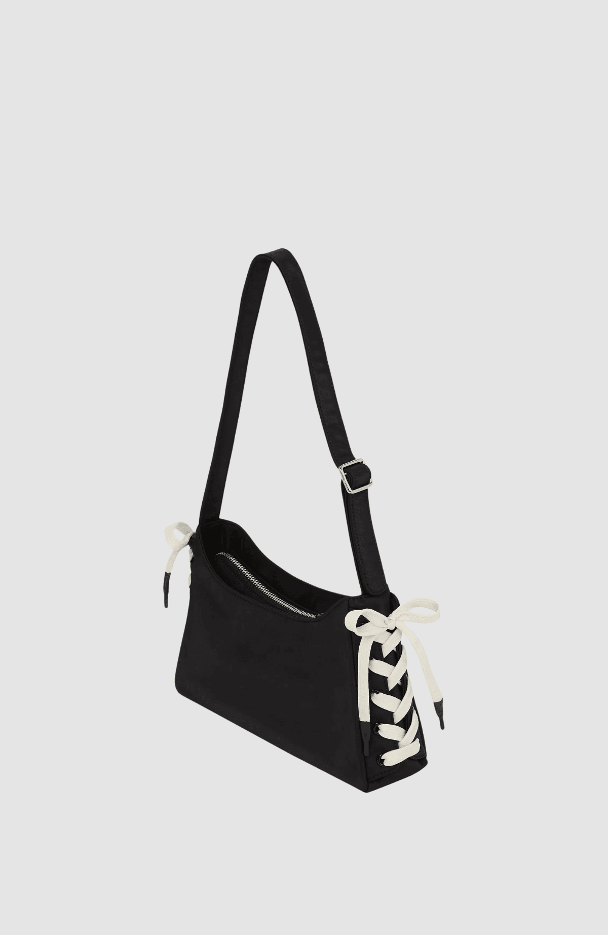 KLJ Nylon Lace Up Shoulder Bag