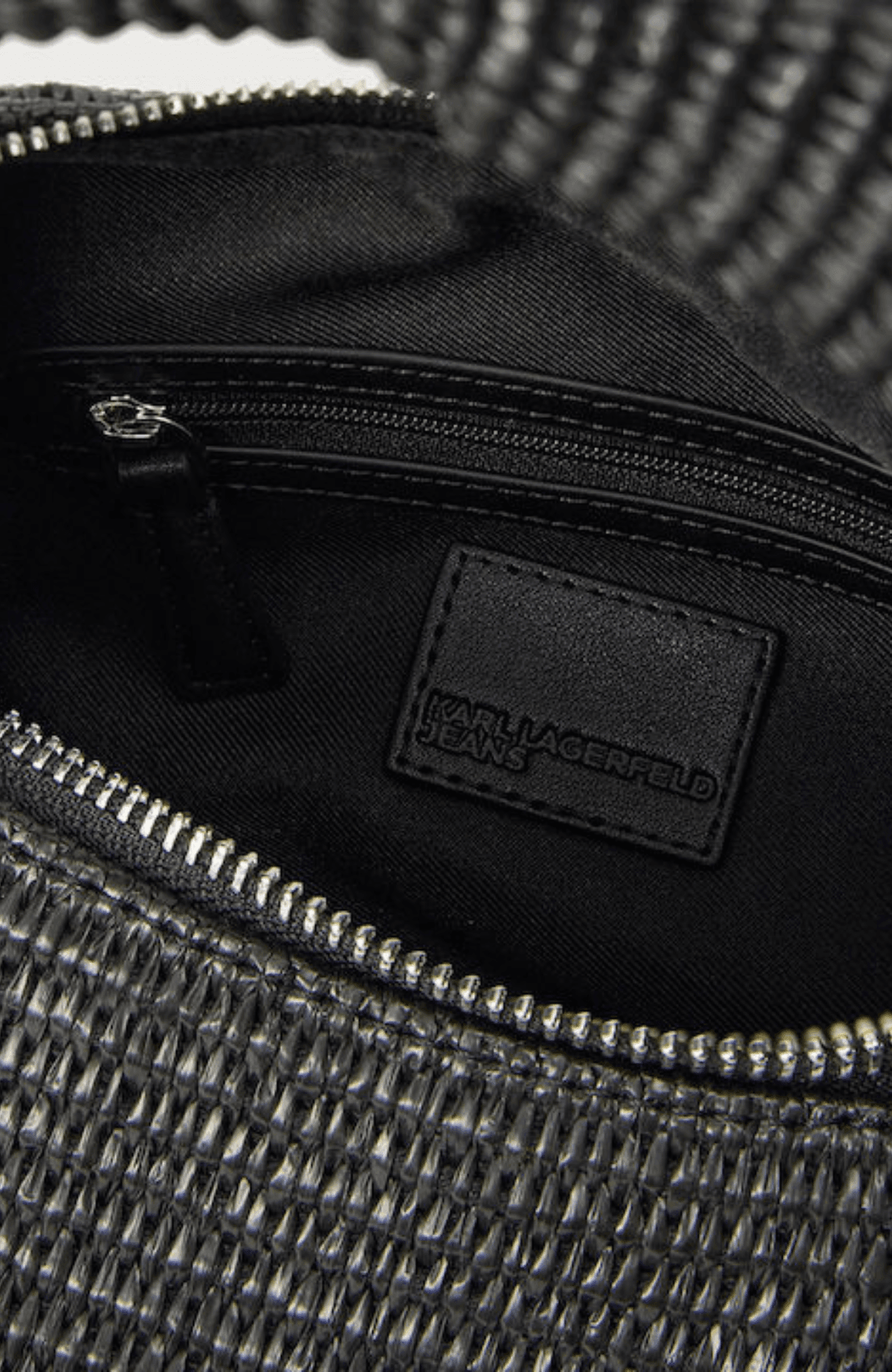 KLJ Box Logo Raffia Hobo