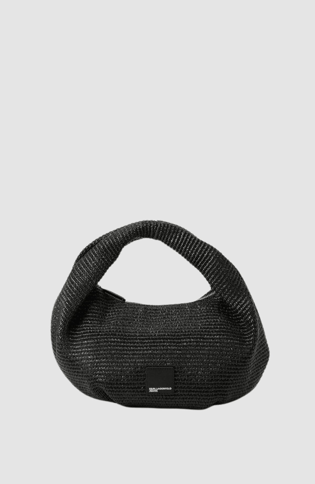 KLJ Box Logo Raffia Hobo