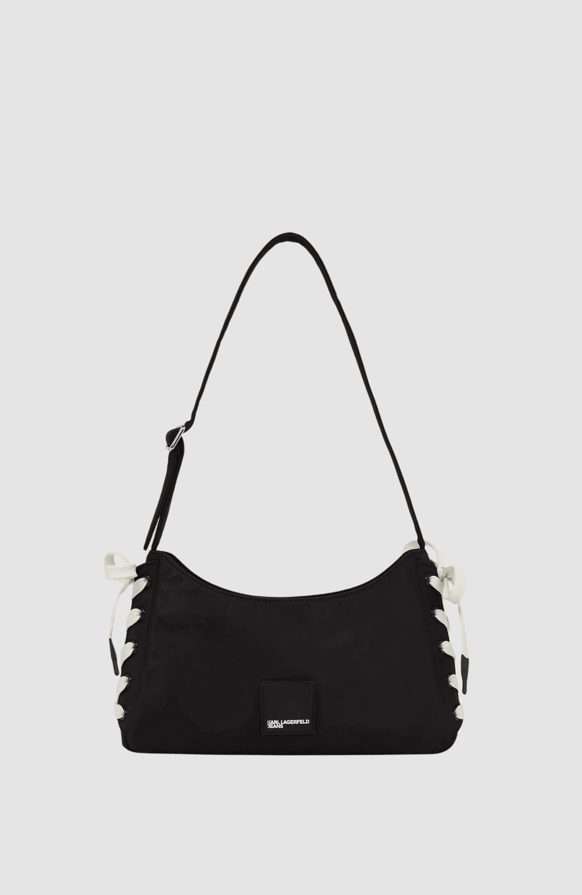 KLJ Nylon Lace Up Shoulder Bag