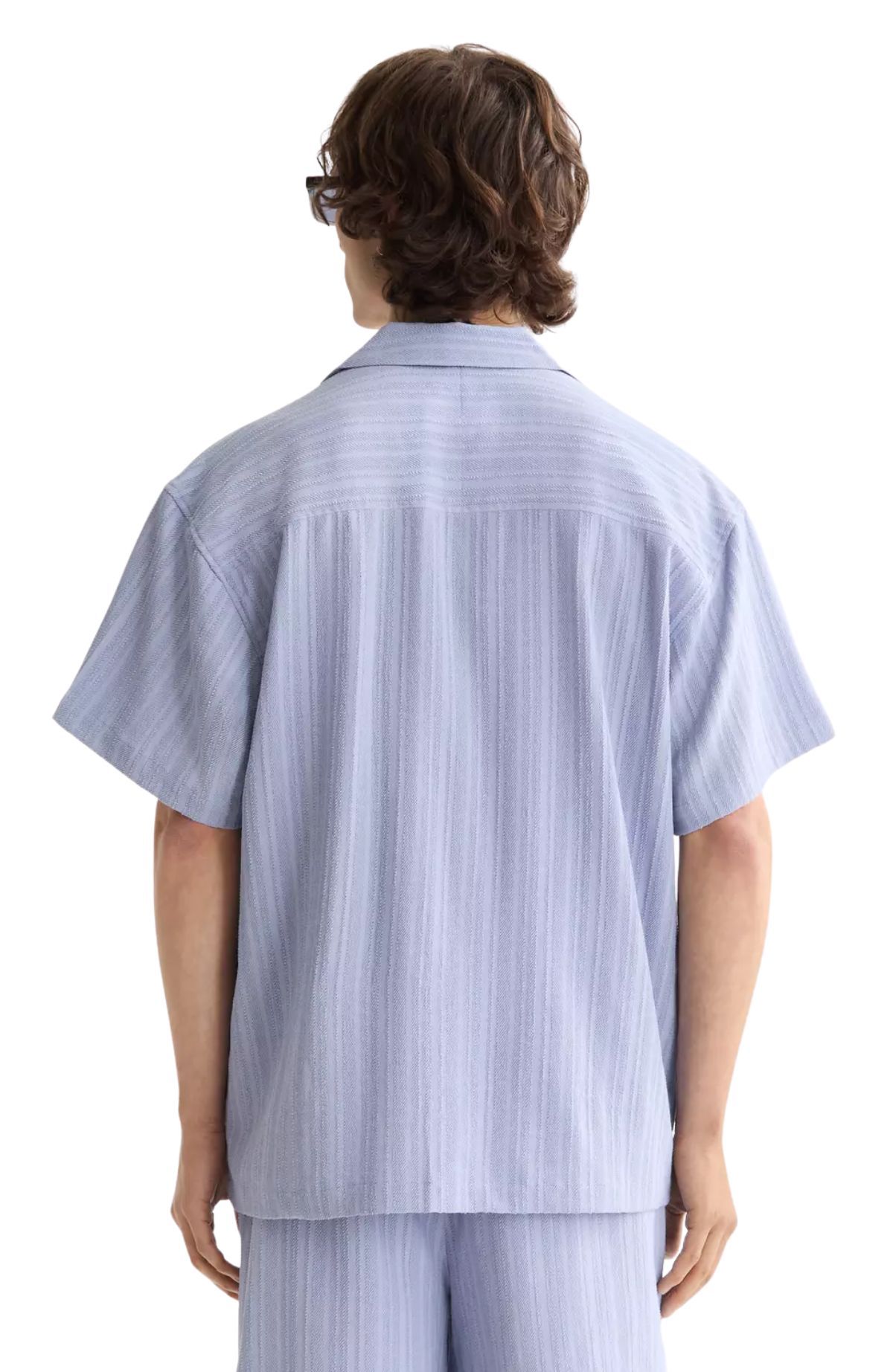 Tonal-Striped Short-Sleeved Shirt