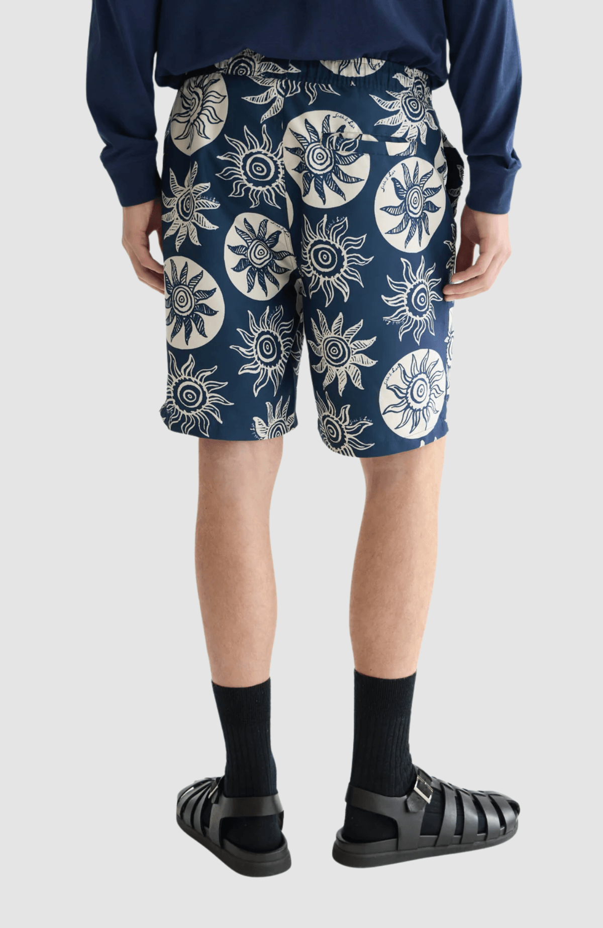 Printed longlength swim shorts
