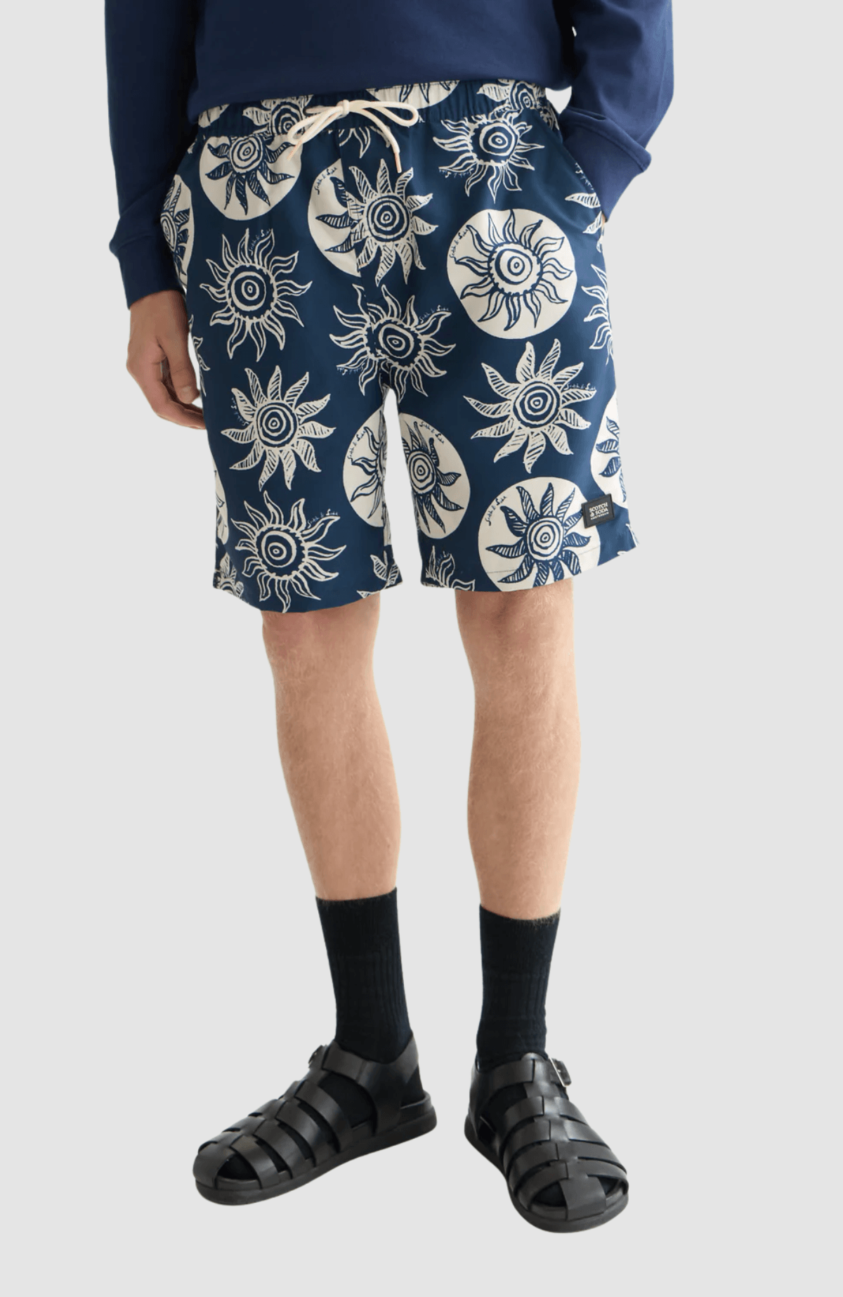 Printed longlength swim shorts