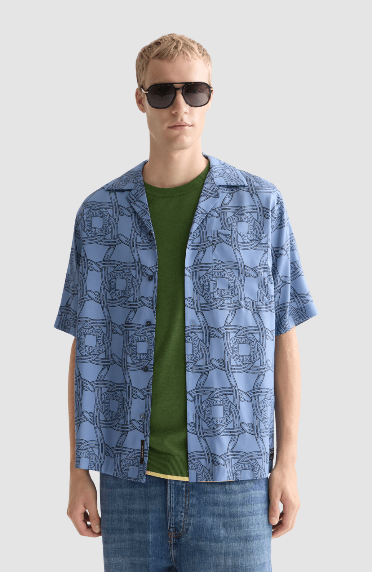 Printed tencel relaxedfit shortsleeved shirt