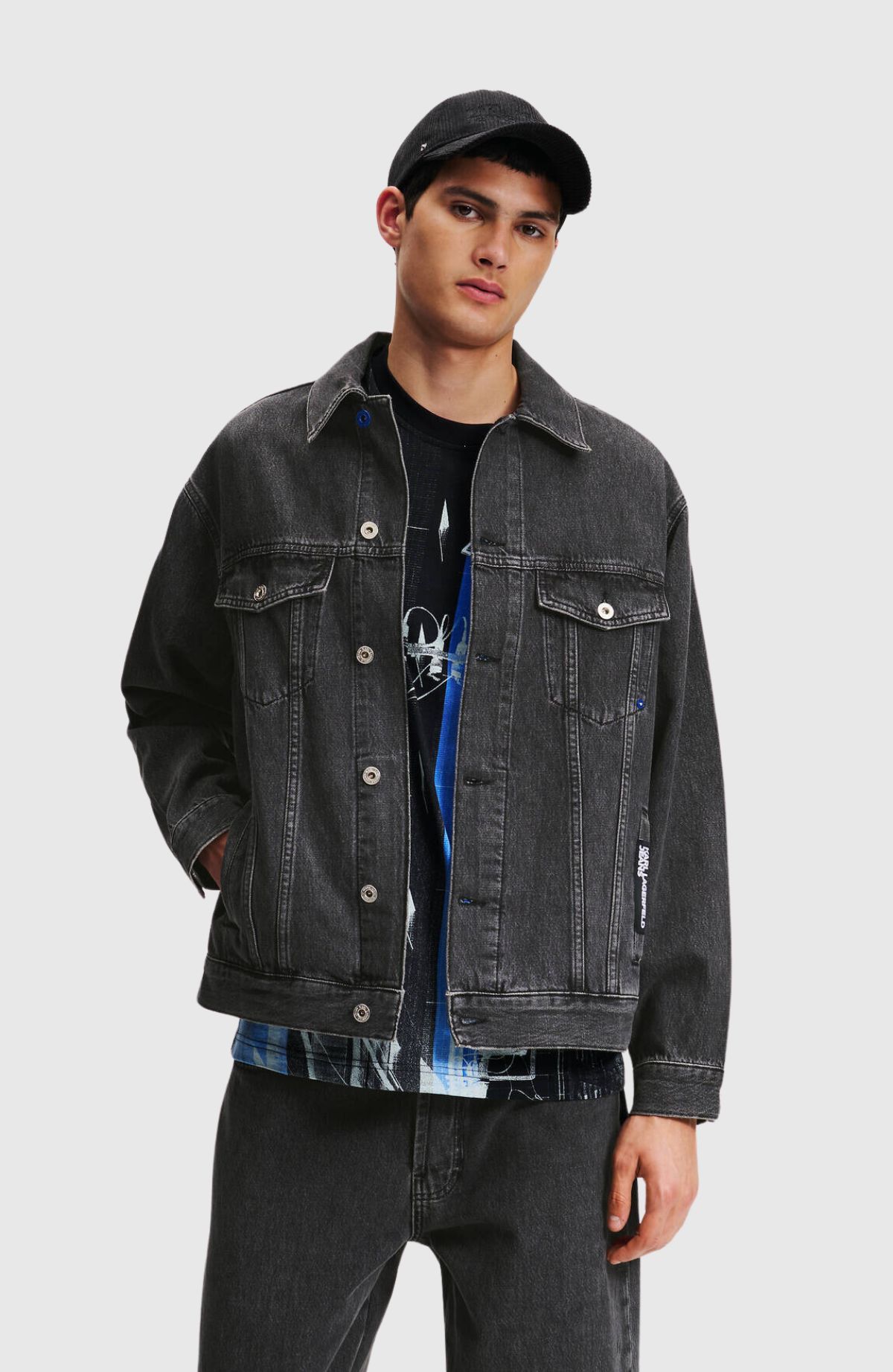 KLJ Relaxed Print Denim Jacket