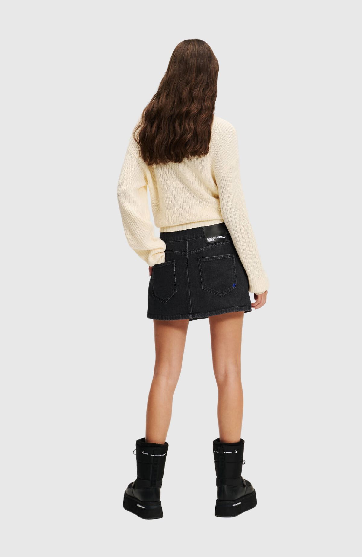 KLJ Eyelet Denim Skirt