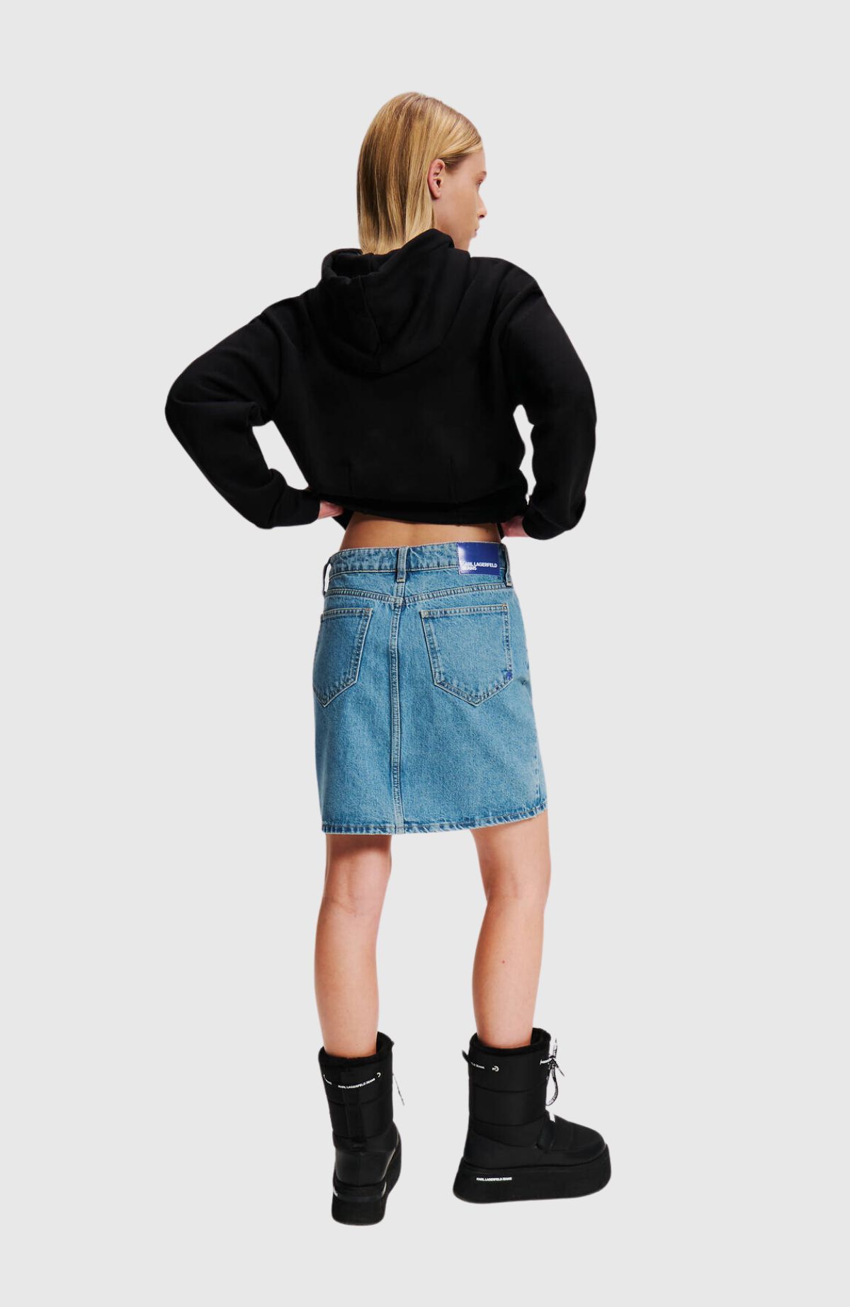 KLJ Decon Denim Mini Skirt