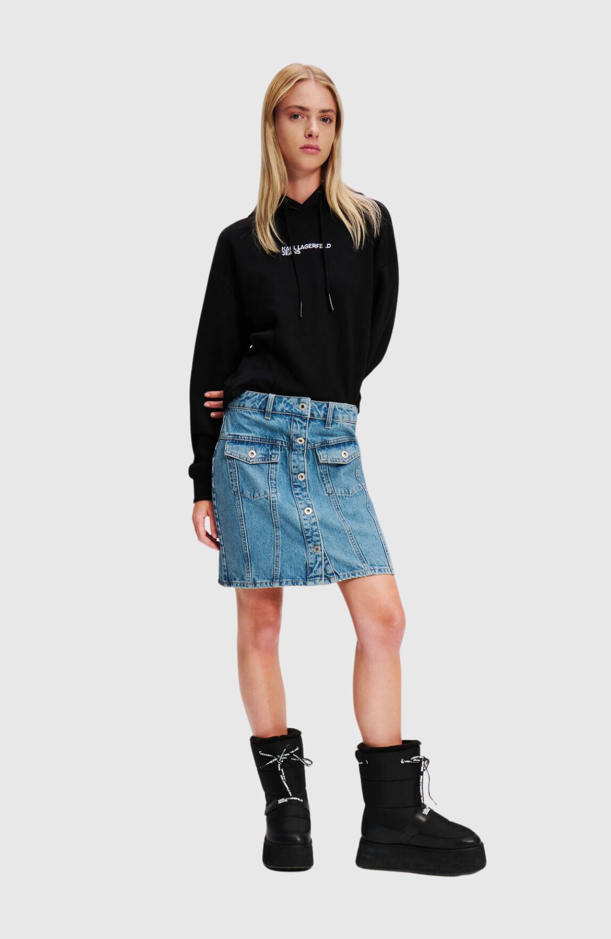 KLJ Decon Denim Mini Skirt