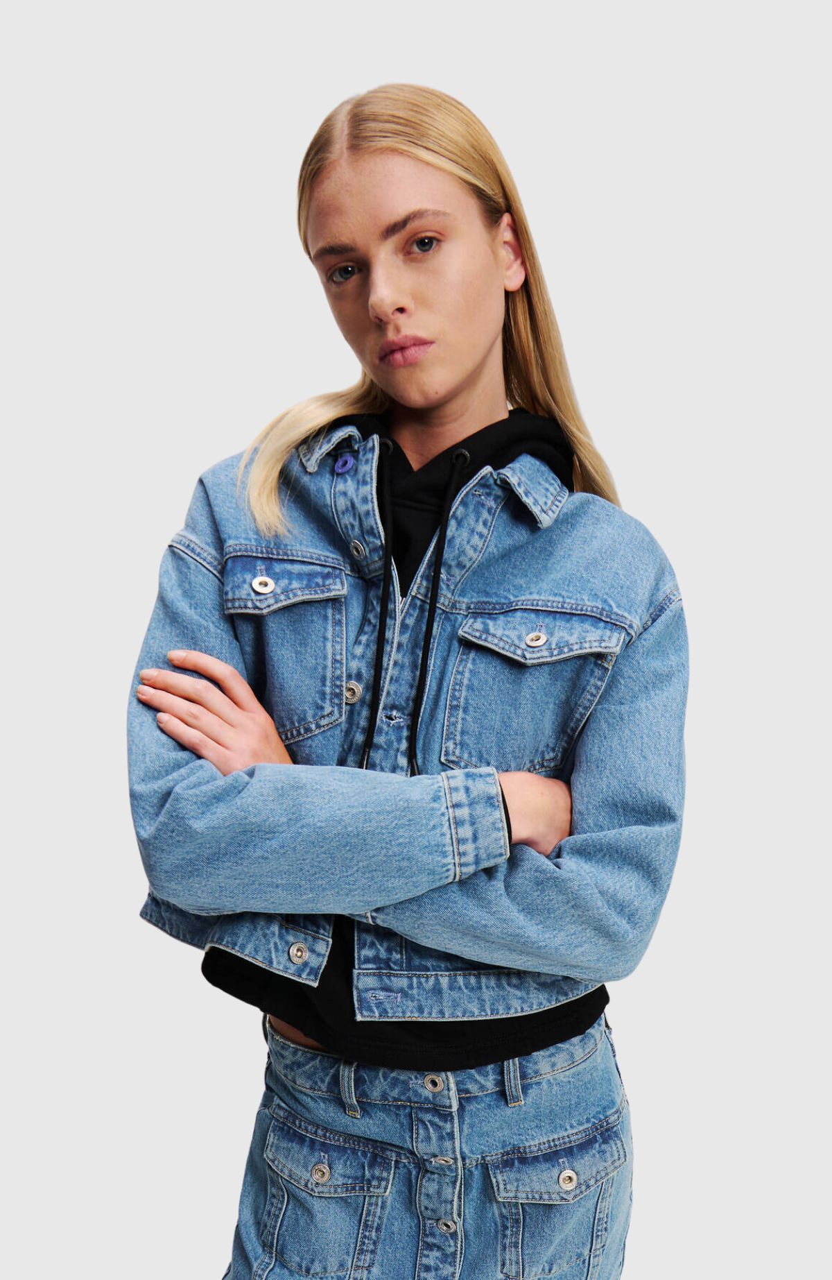 KLJ Boxy Decon Denim Jacket