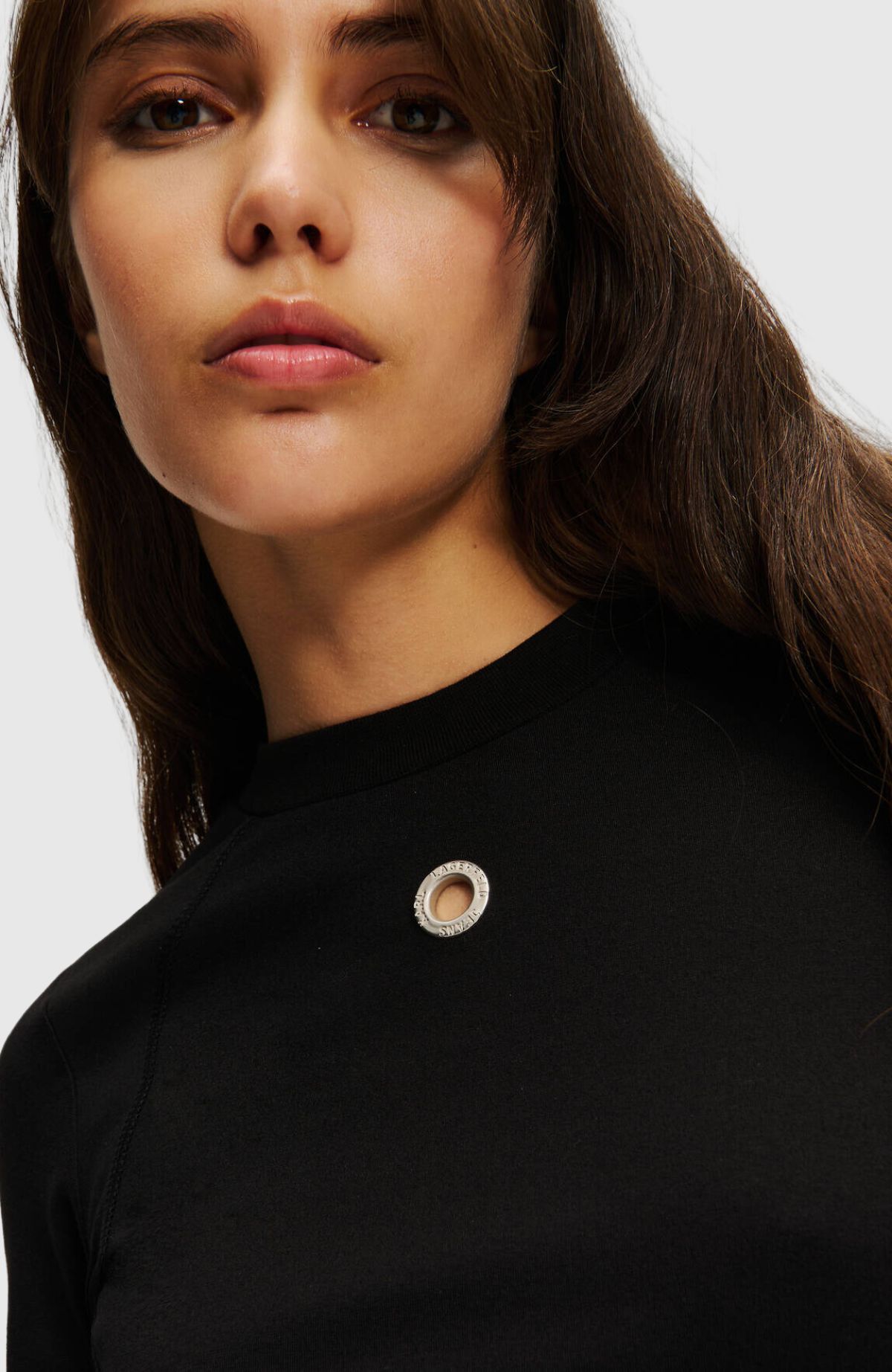 KLJ Lslv Fitted Eyelet Top