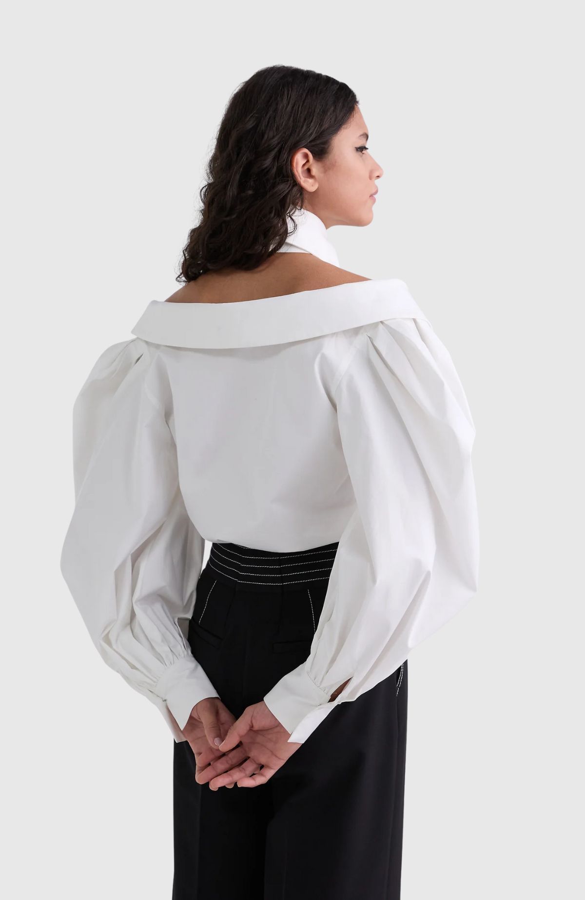 Off Shoulder Poplin Shirt