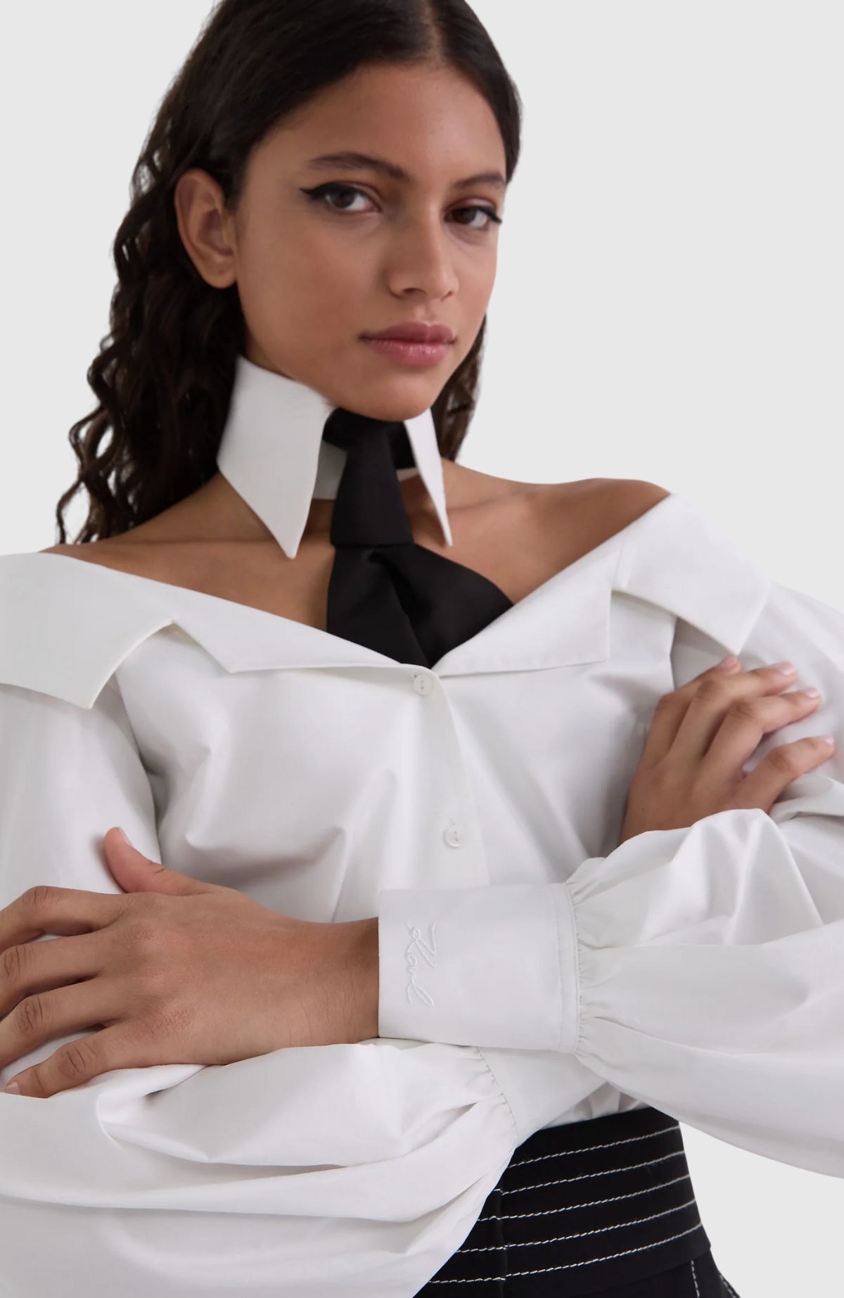 Off Shoulder Poplin Shirt