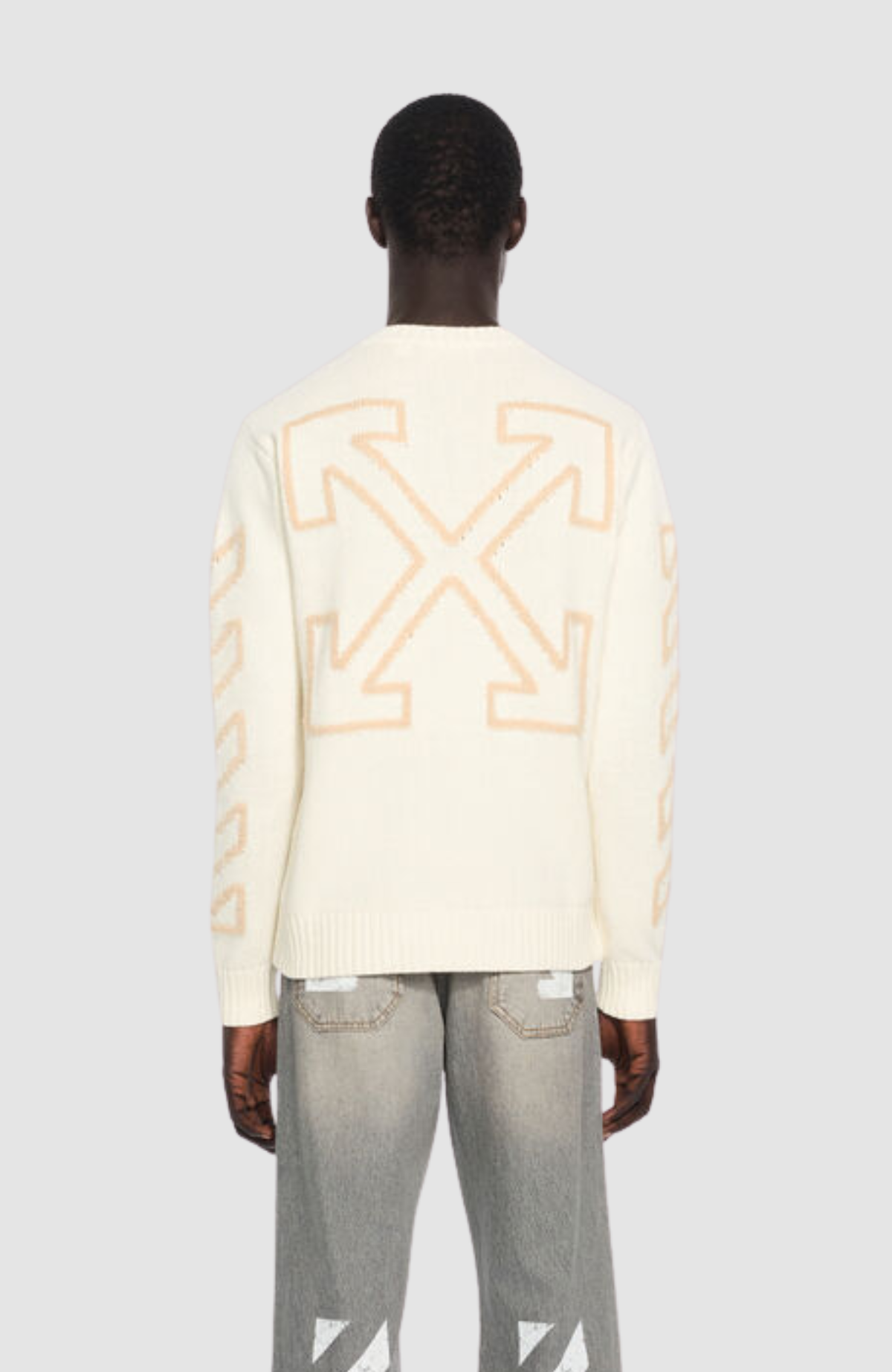 Diag Arrow Fuzzy Knit Crewneck