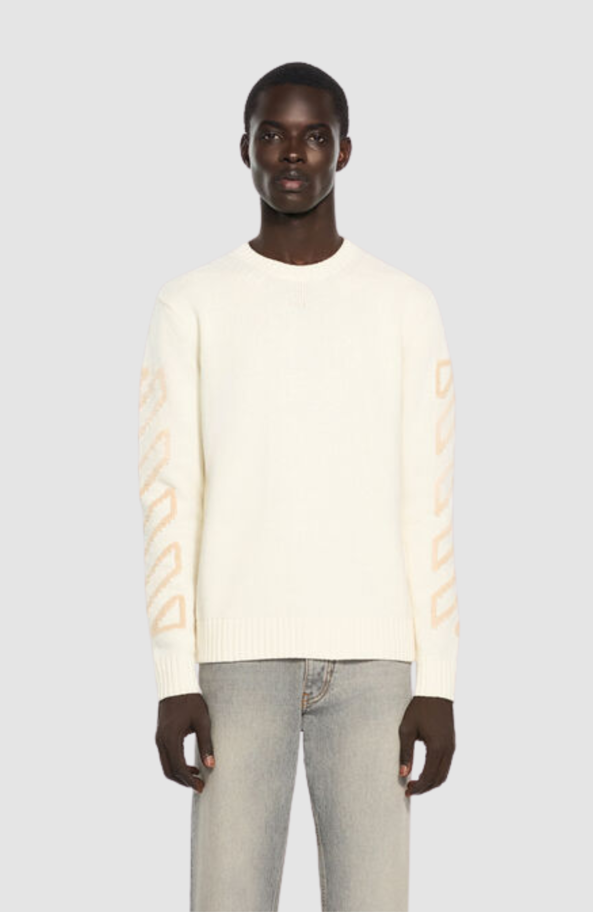 Diag Arrow Fuzzy Knit Crewneck