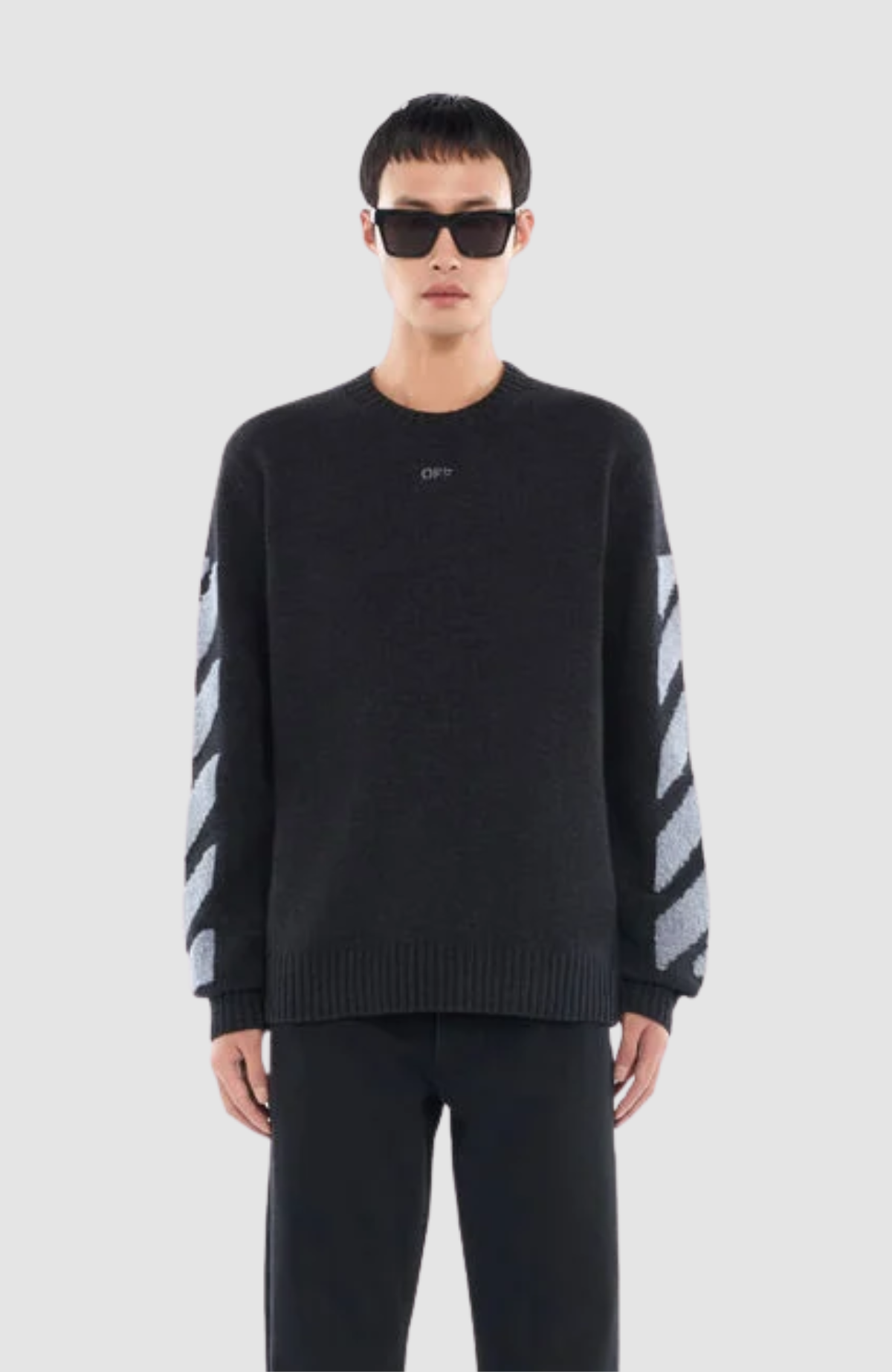 Diag Fuzzy Knit Crewneck
