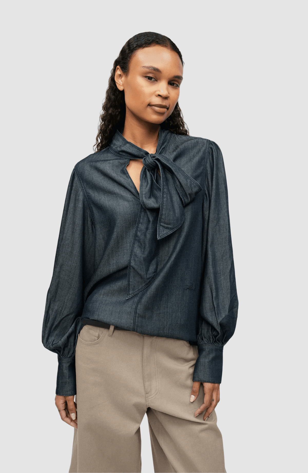 Fluid Denim Blouse