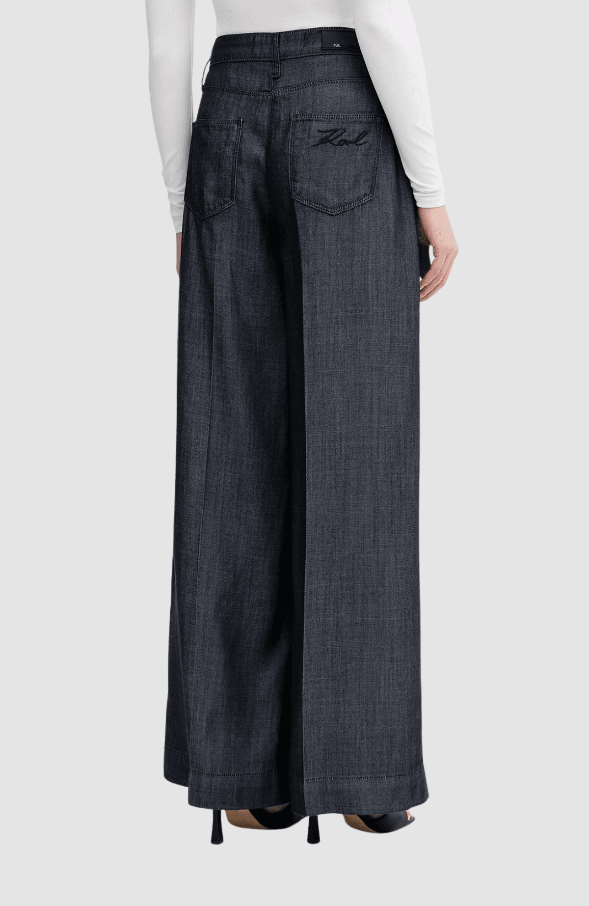 Fluid Denim Wide Leg Pants