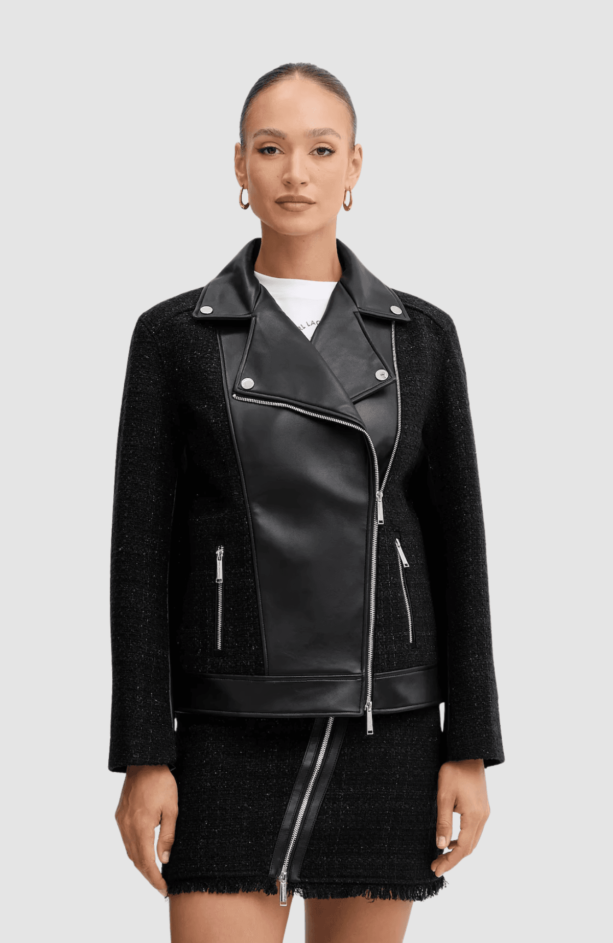 Boucle Mix Biker Jacket