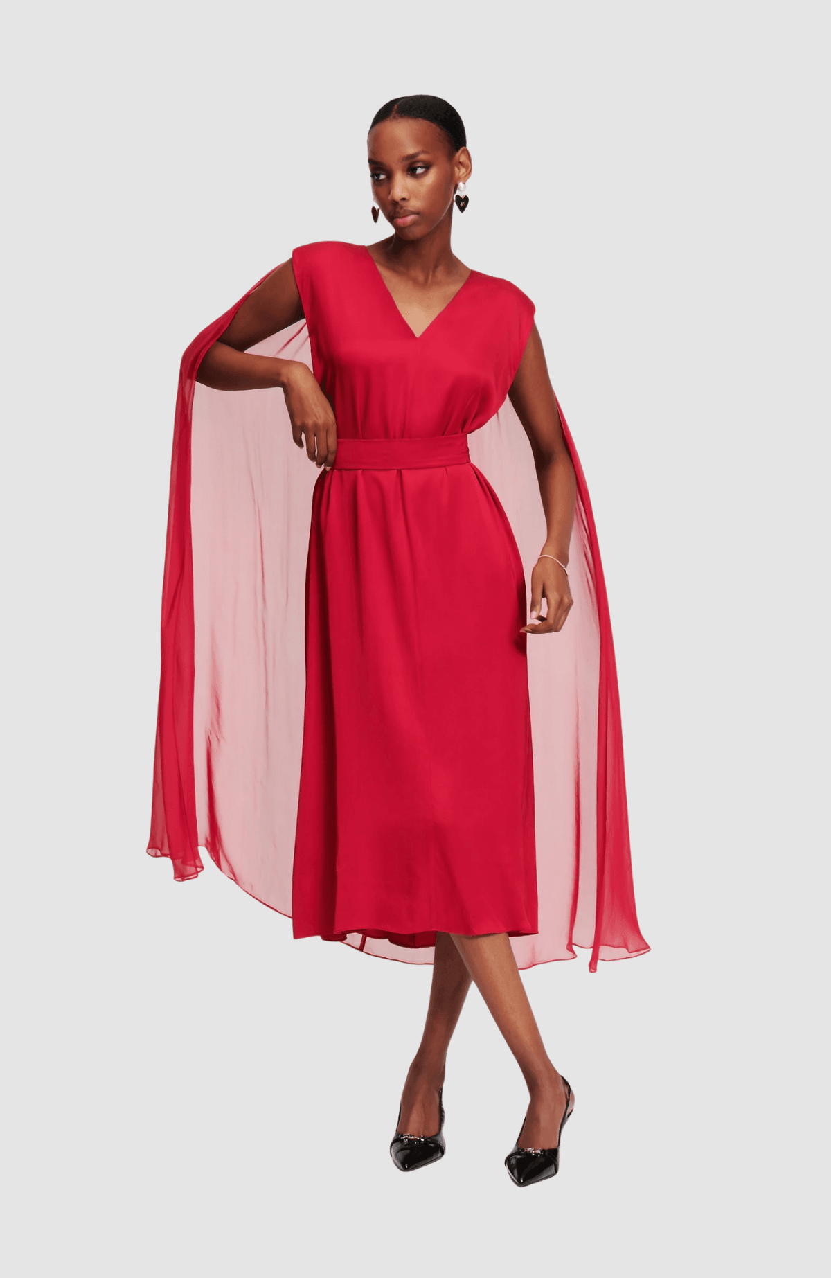 Midi Ceremony Cape Dress