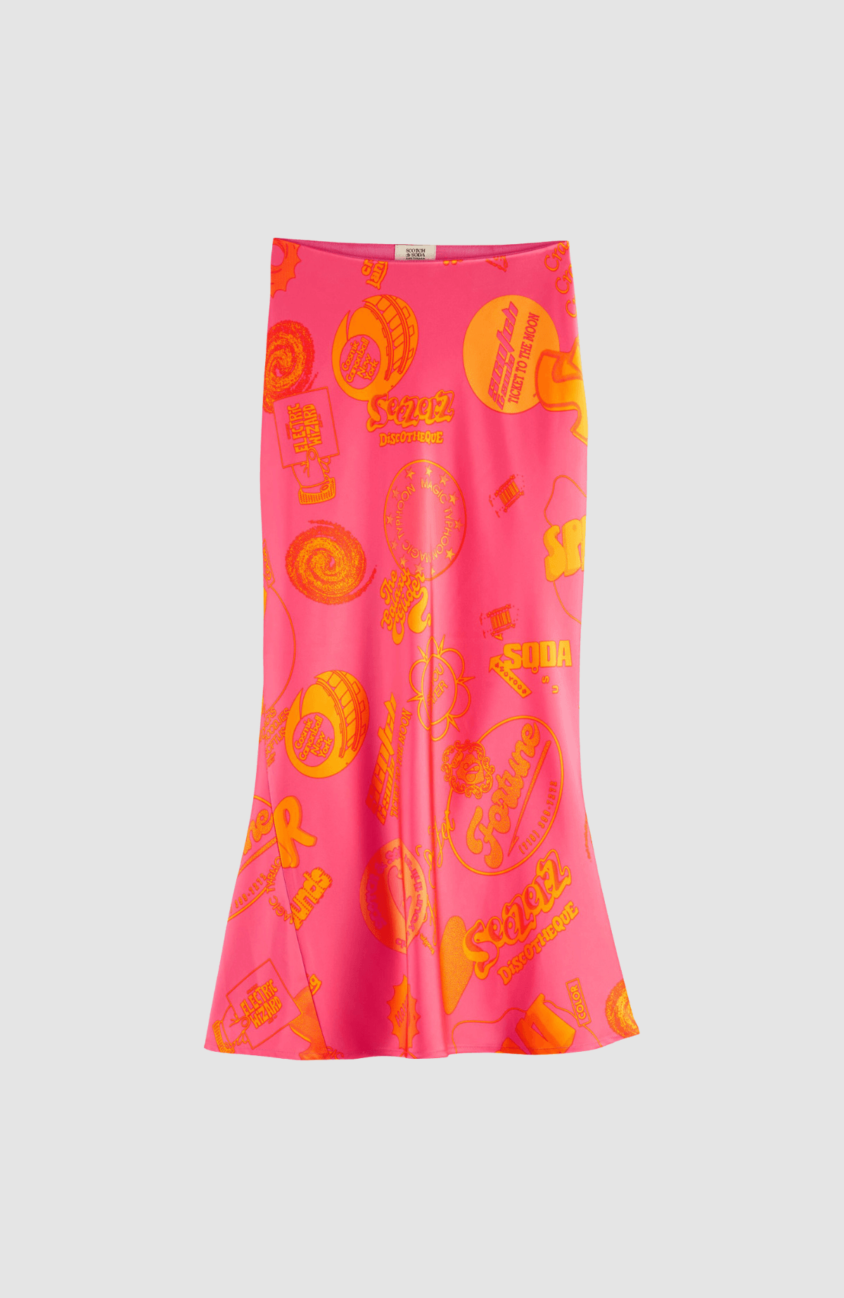Satin midi skirt