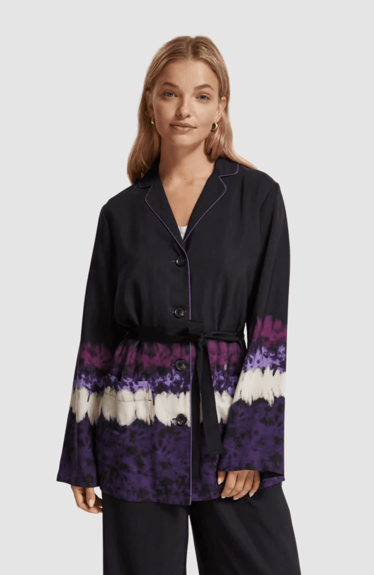 Dip dye stripe pyjama blazer