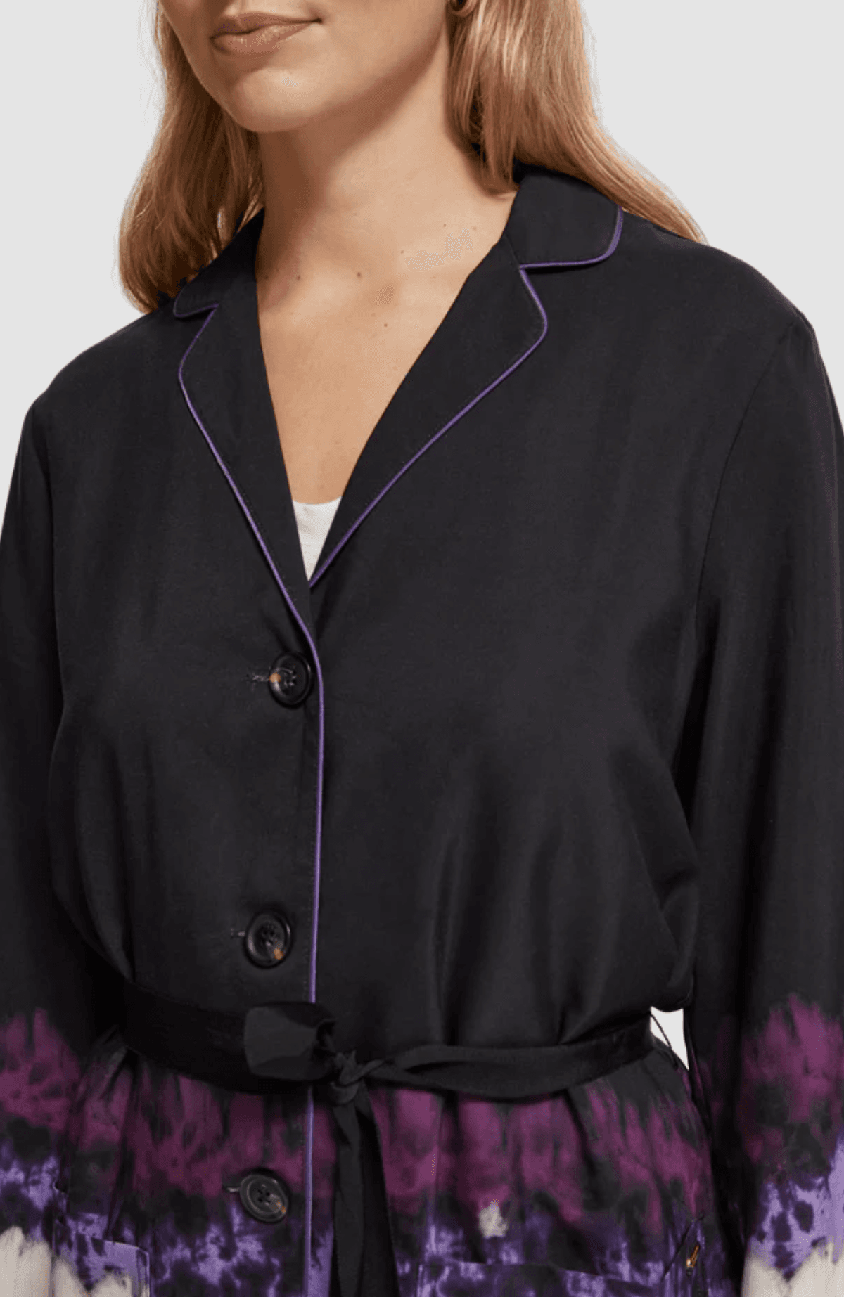 Dip dye stripe pyjama blazer