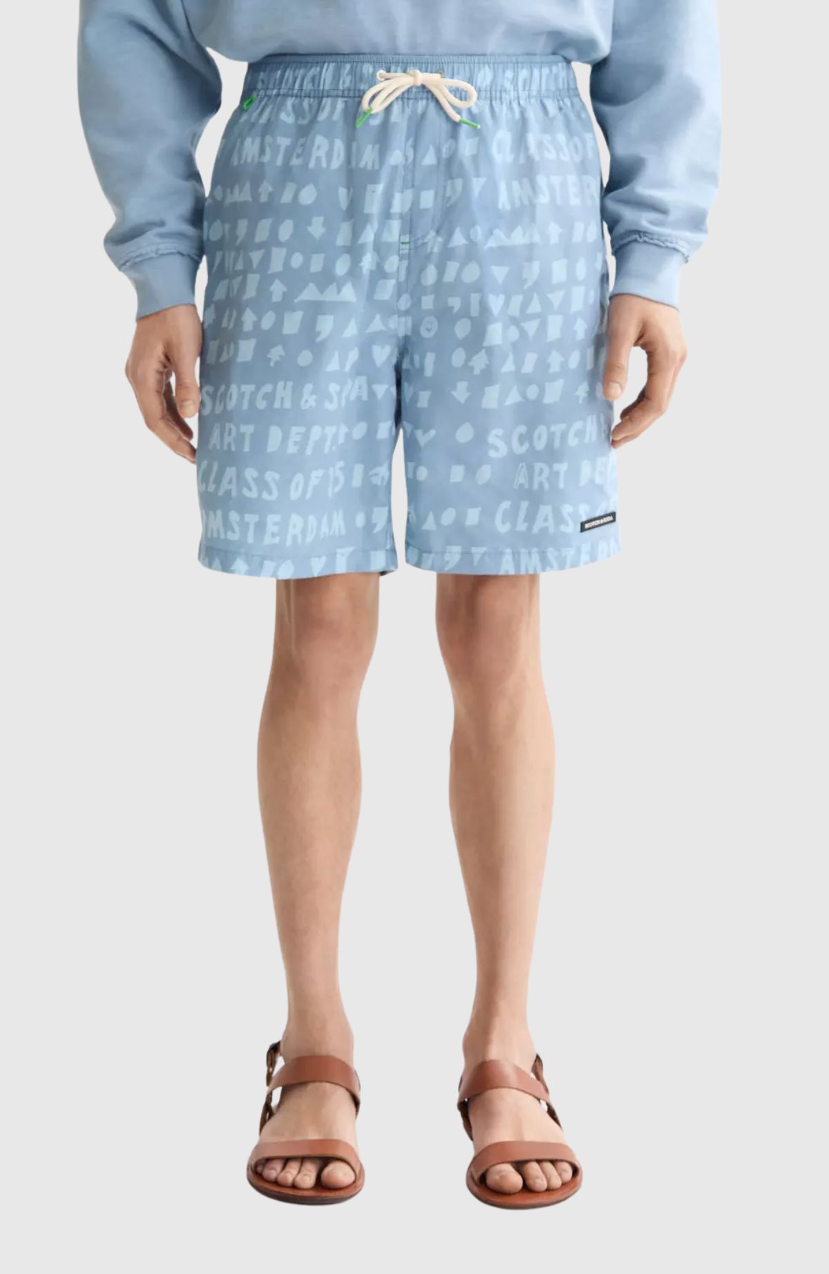 Printed Longer-Length Swim Shorts