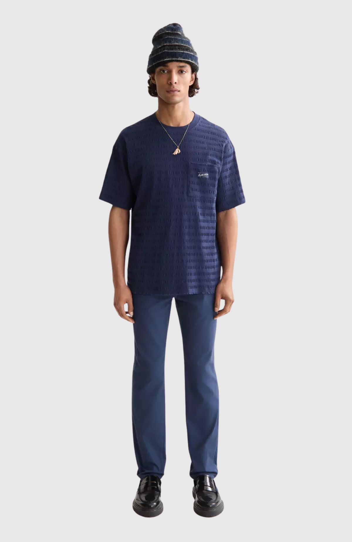 Relaxed-Fit Horizonal Textured T-Shirt
