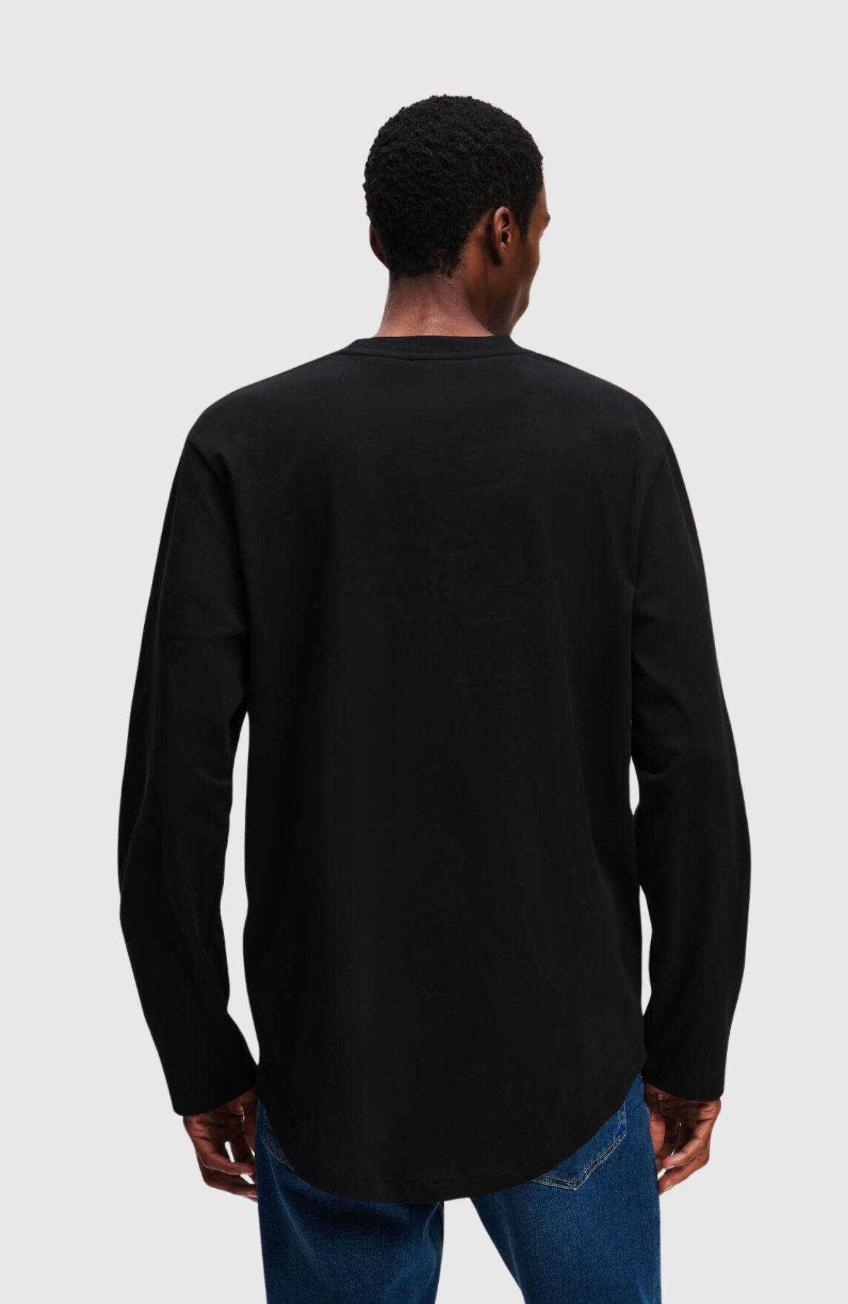 KLJ Reg Ls Curved Hem Tee