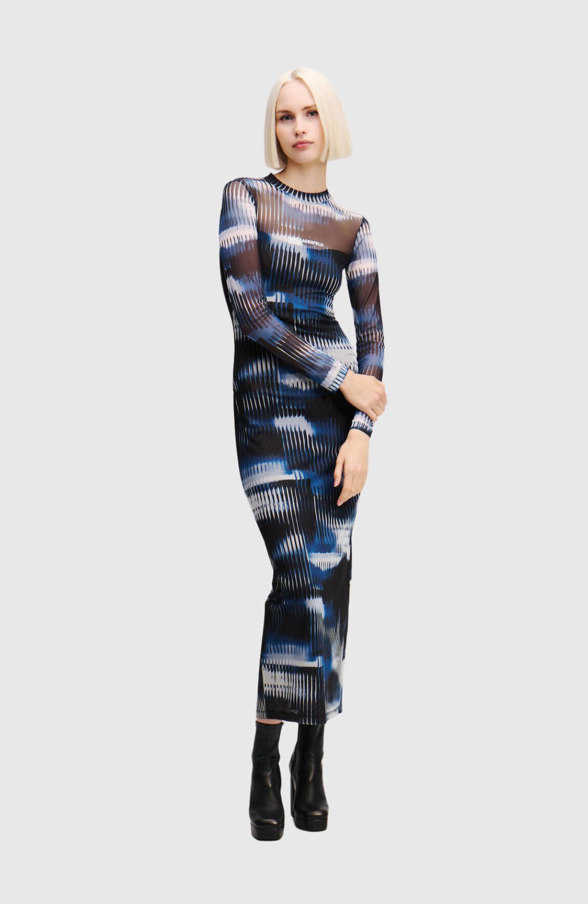 KLJ Aop Mesh Maxi Dress