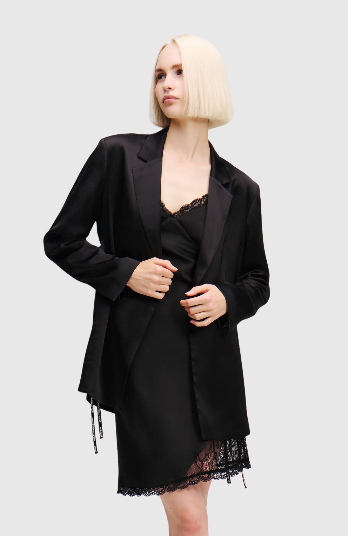 KLJ Satin Tied Blazer