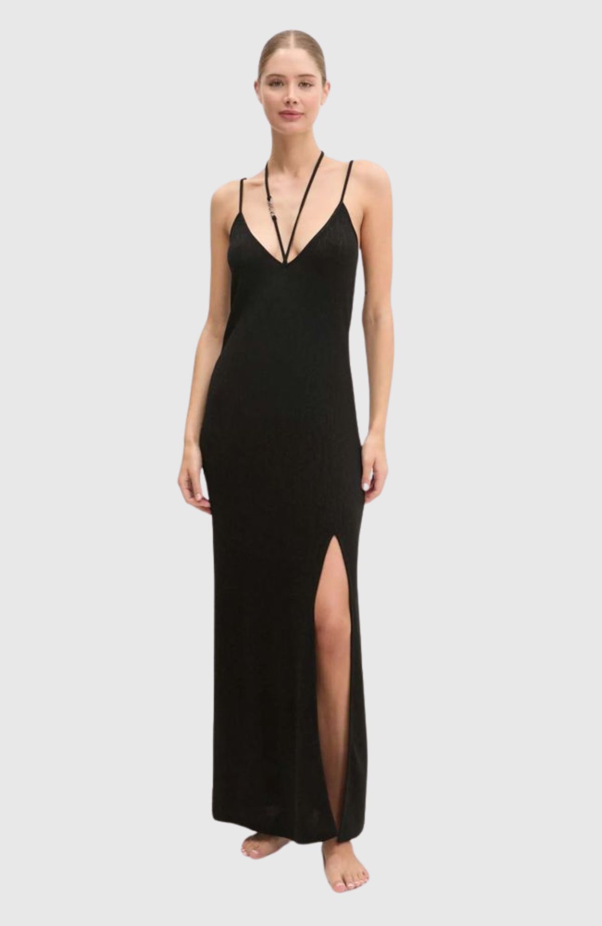 Karl Dna Shine Halter Dress