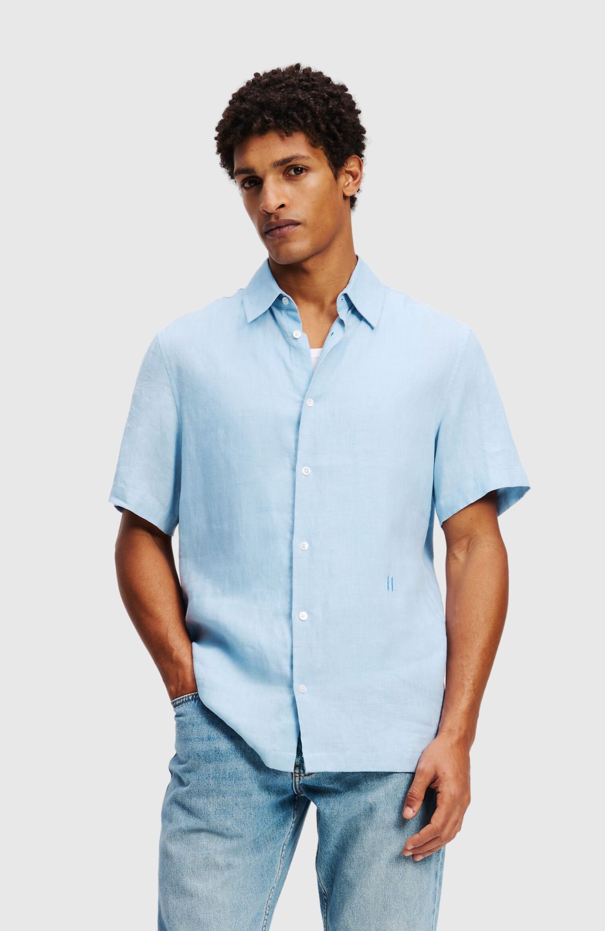 Sslv Kl Embroidery Linen Shirt