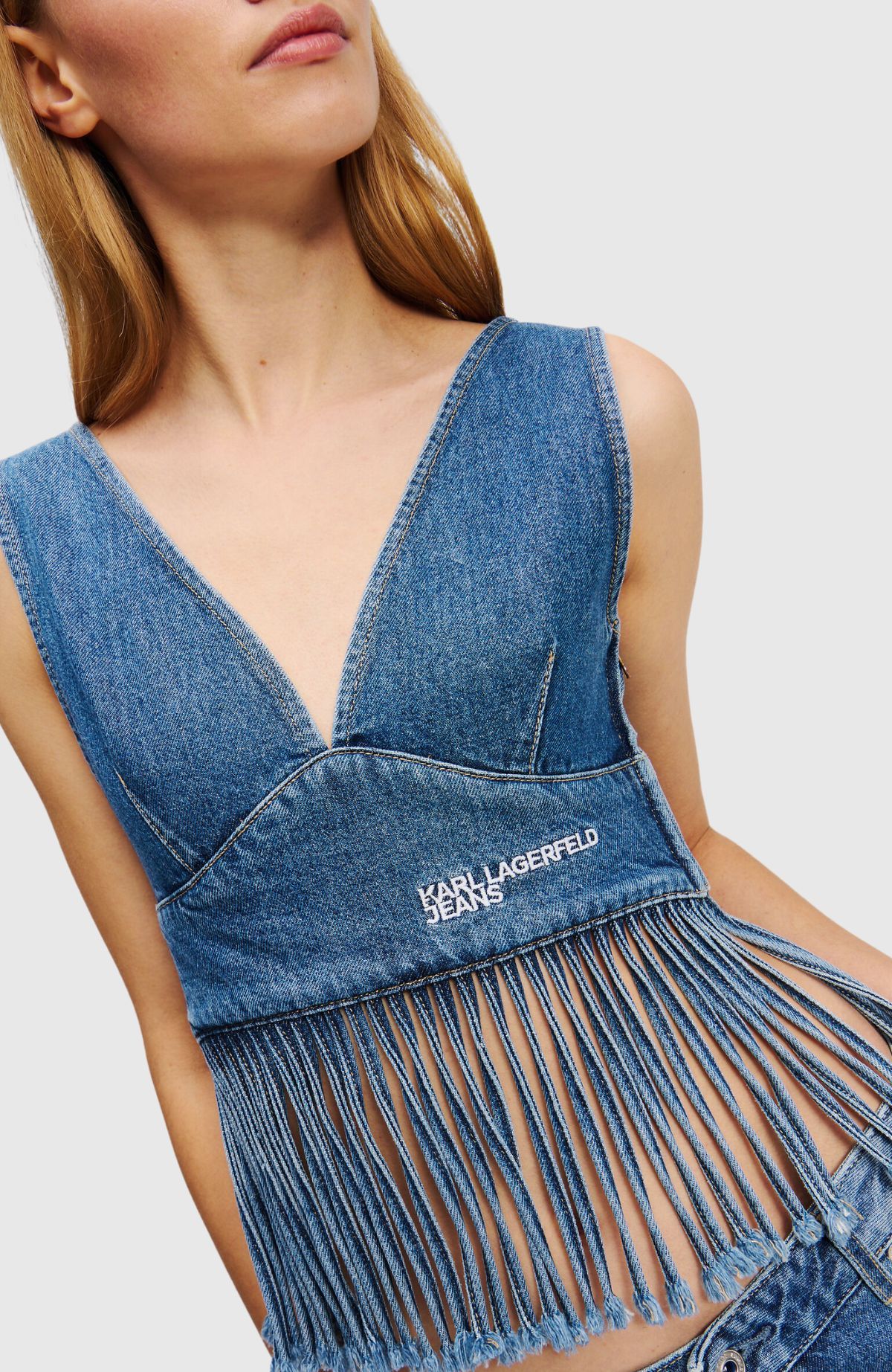 Klj Fringed Denim Top