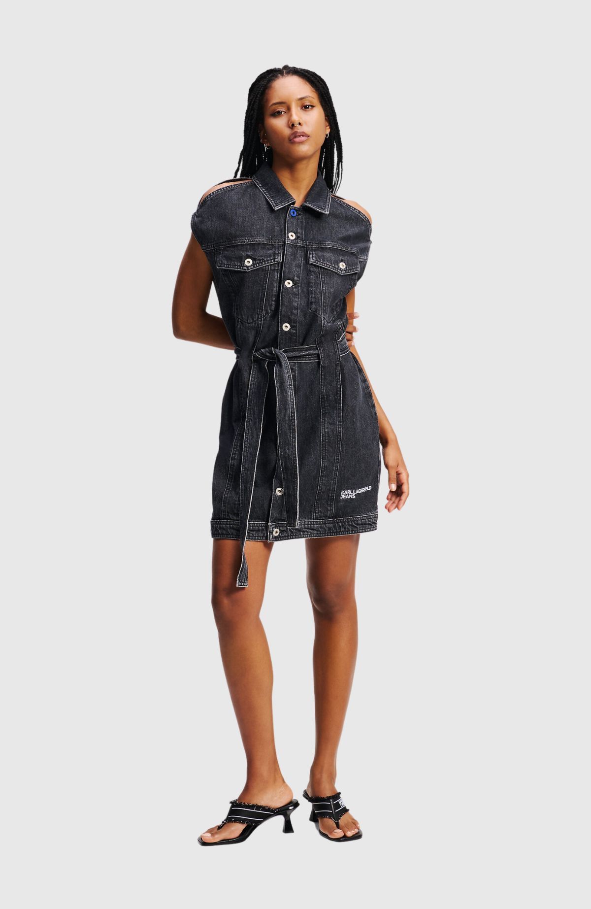 Klj Belted Denim Dress