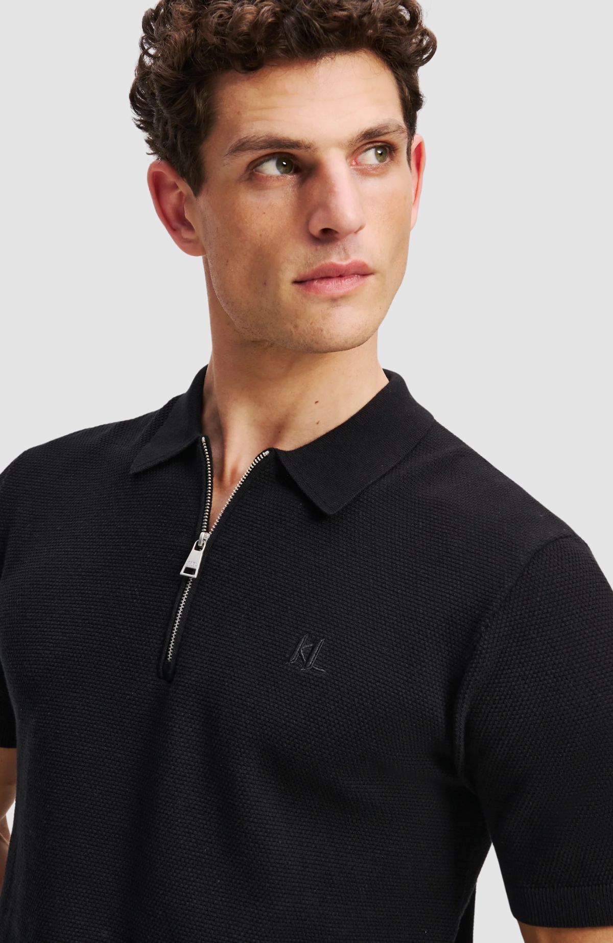 Kl Sslv Zip Up Polo