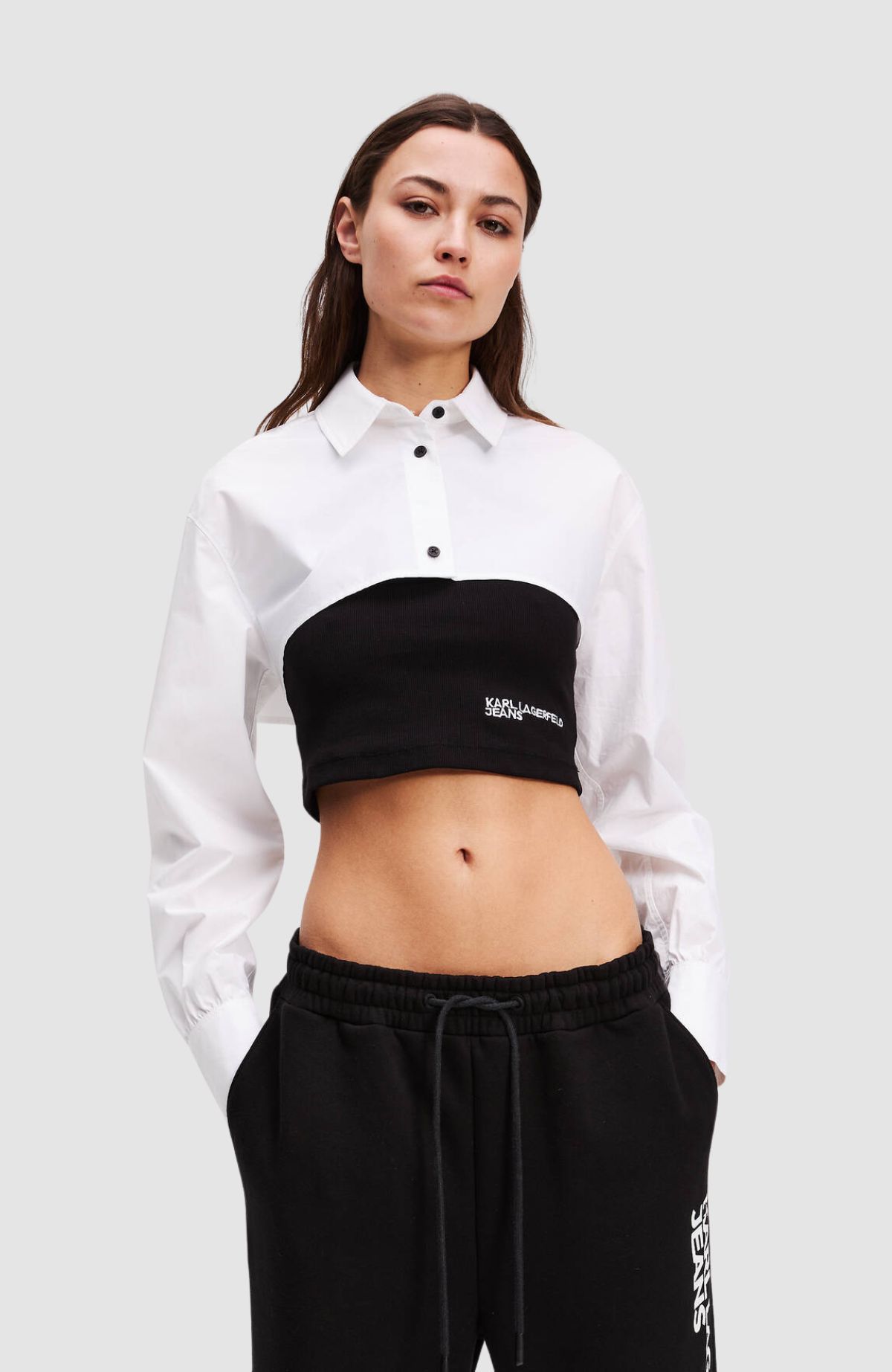 Klj Blocked Poplin Blouse