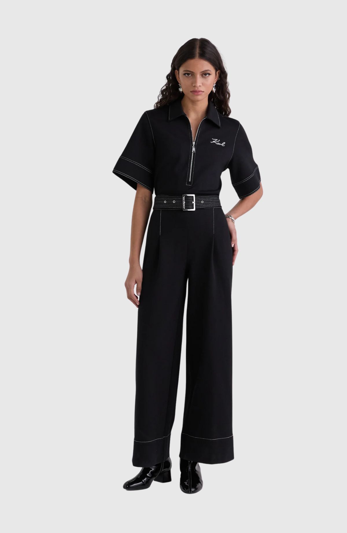 Contrast Stitch Jumpsuit
