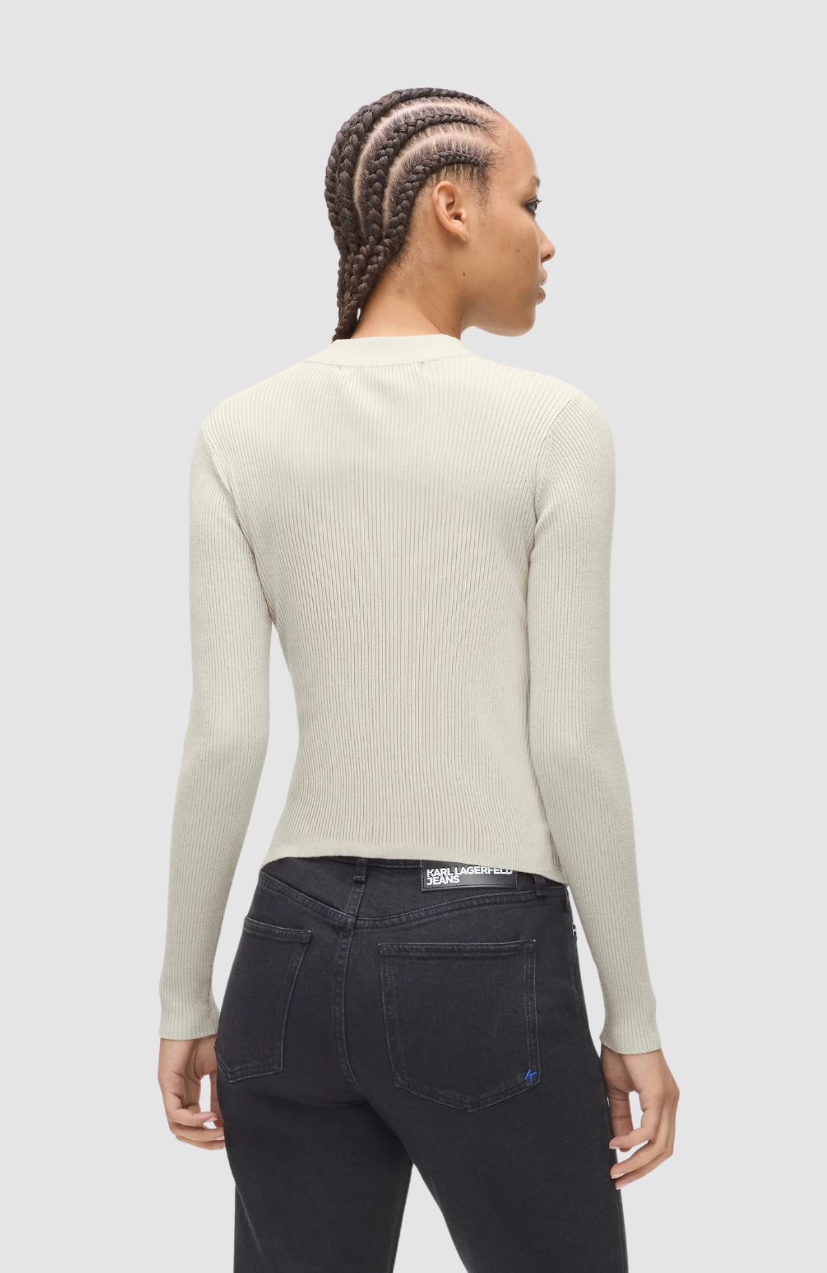 Klj Cut Out Mock Neck Sweater