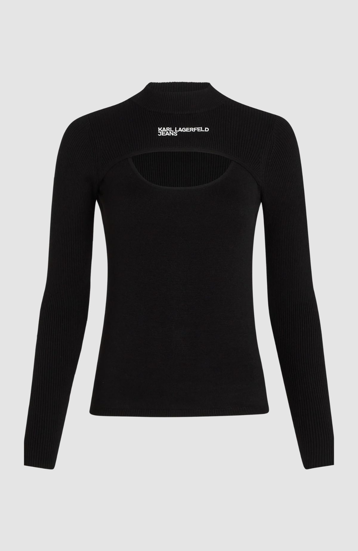 Klj Cut Out Mock Neck Sweater