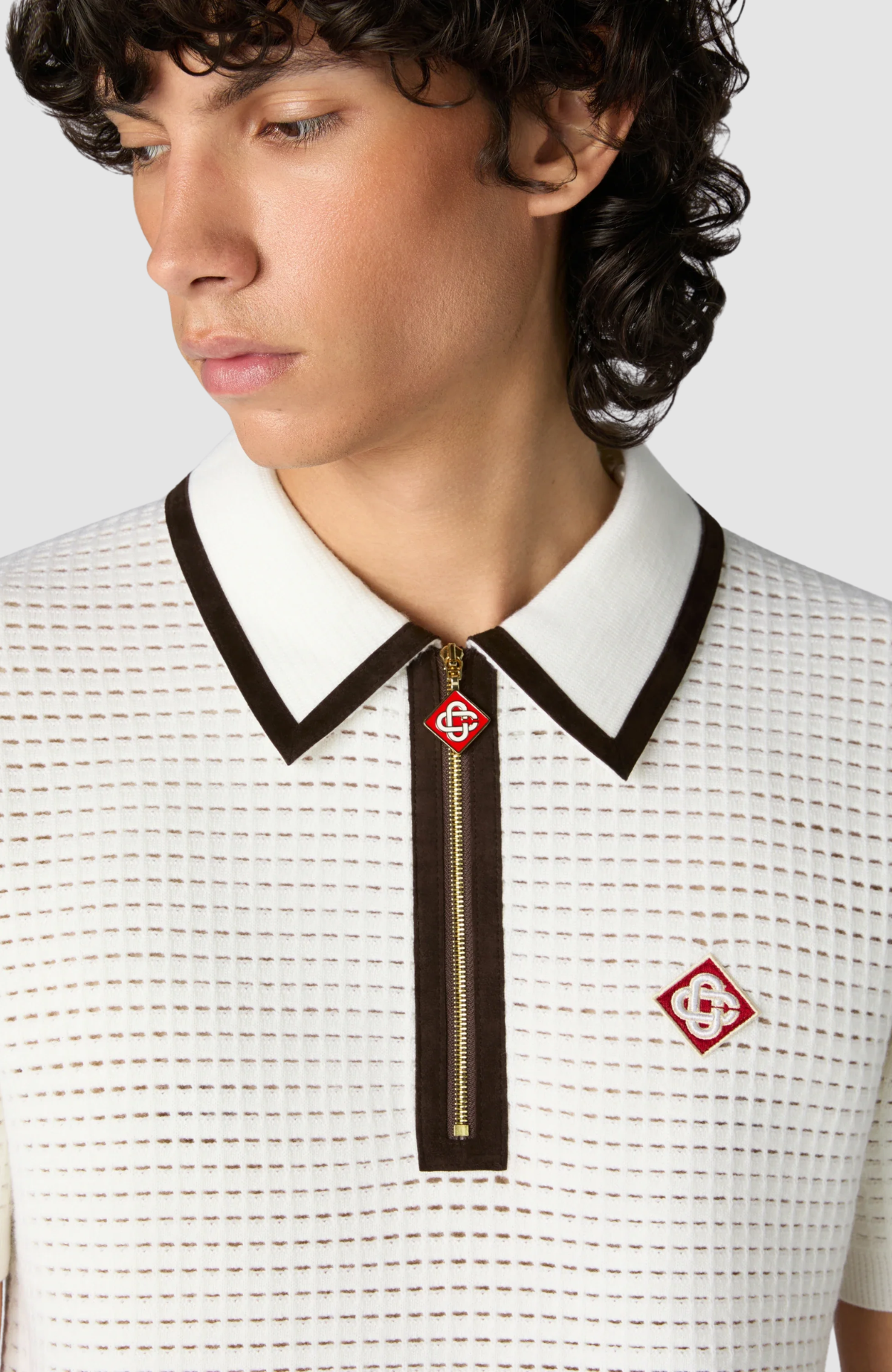 Waffle Stitch Polo Shirt