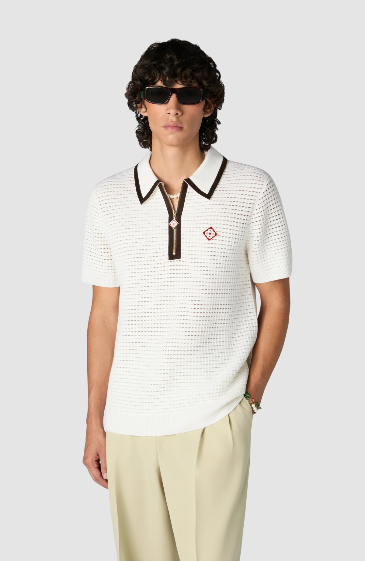 Waffle Stitch Polo Shirt