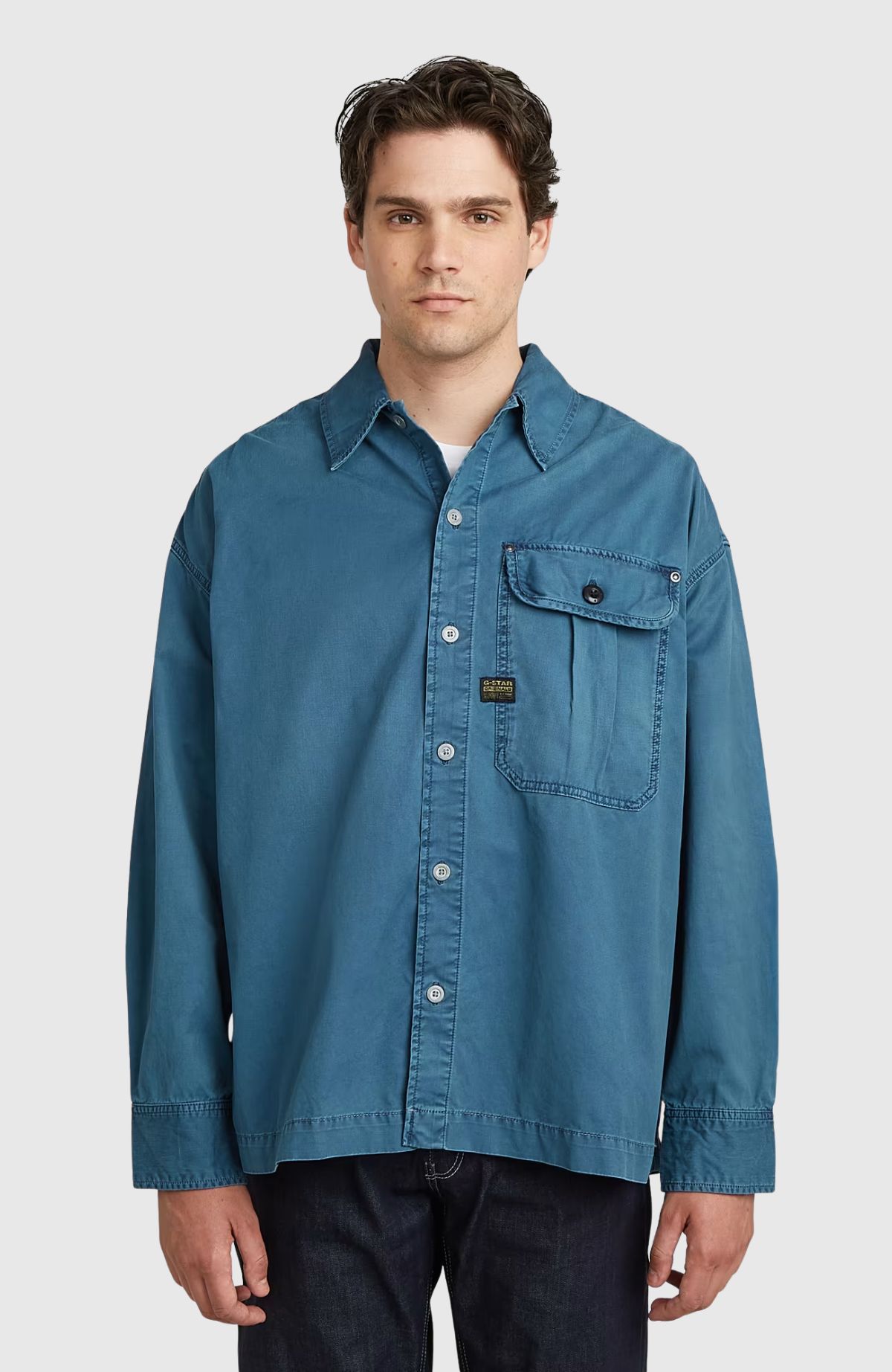 Pleated 1-pkt boxy shirt