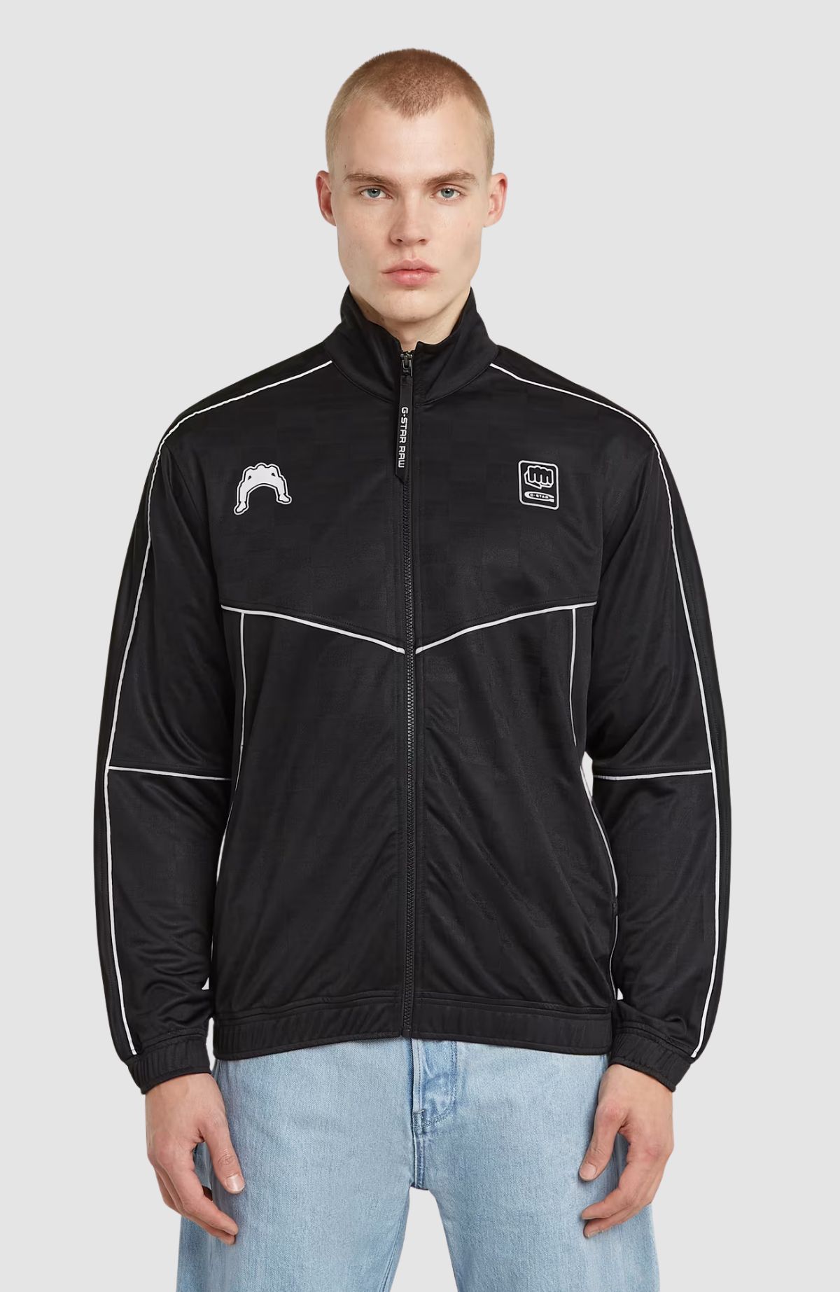 Football track top zip thru