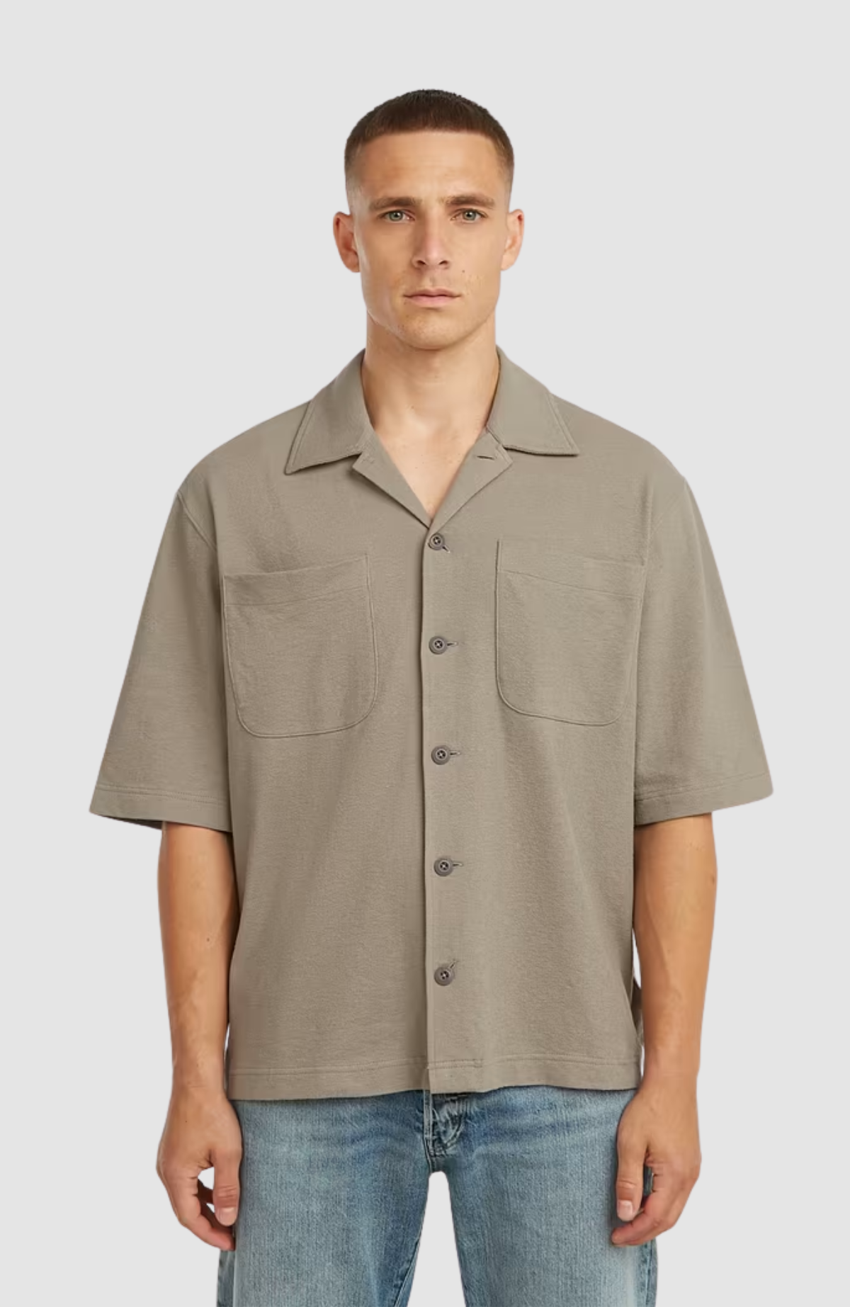 Relaxed tailored jersey shirt s\s