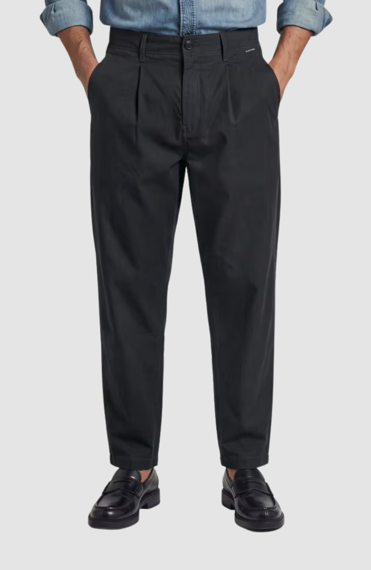 Pleated Loose Tapered Chino