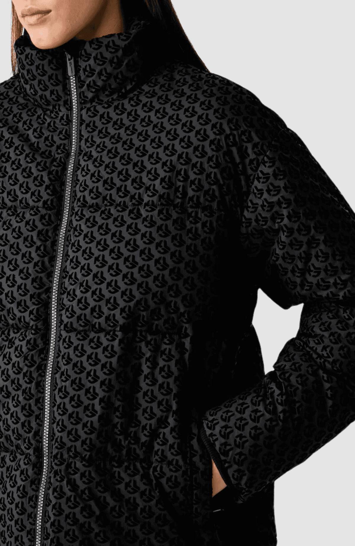 KLJ Flocked Monogram Puffer