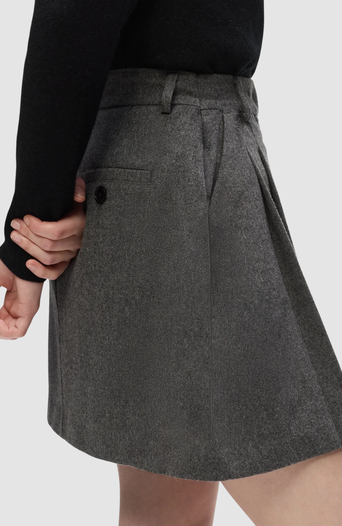 Flannel Pleated Mini Skort
