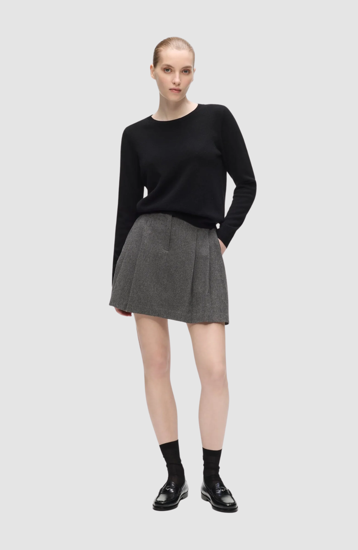 Flannel Pleated Mini Skort