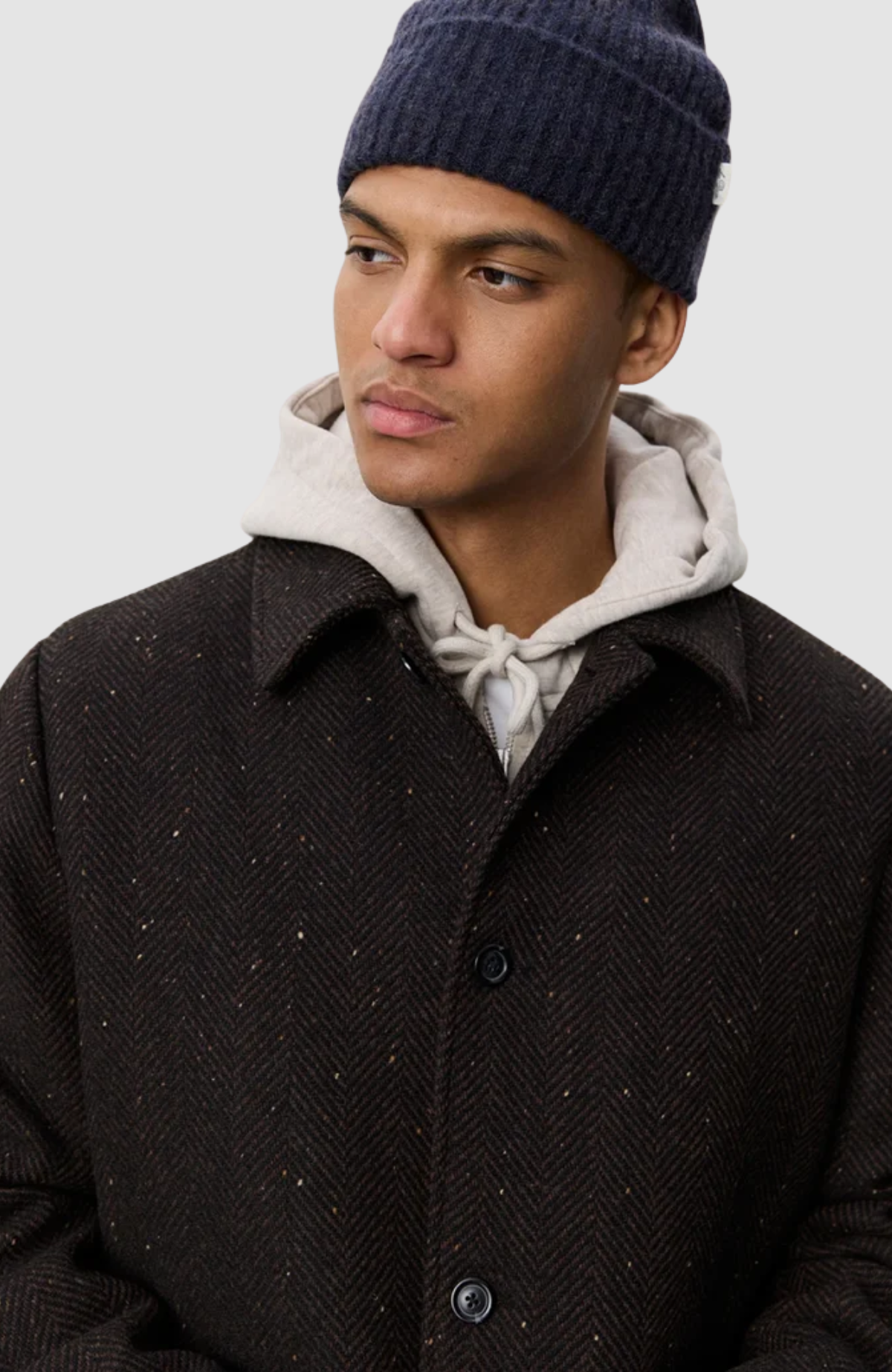 Herringbone Wool Coat